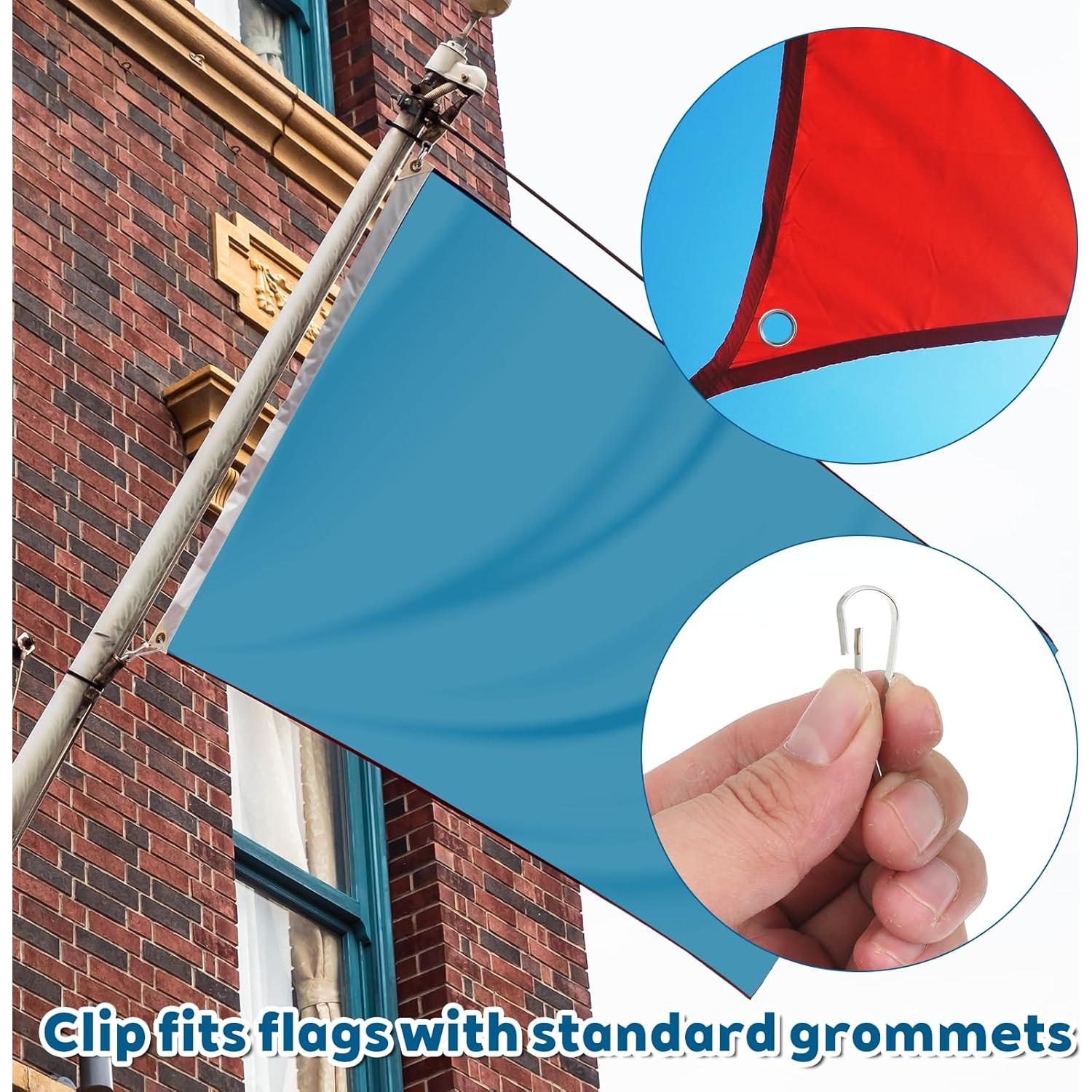 100 Clips de Resorte de Metal para Poste de Bandera Gsbnjuy