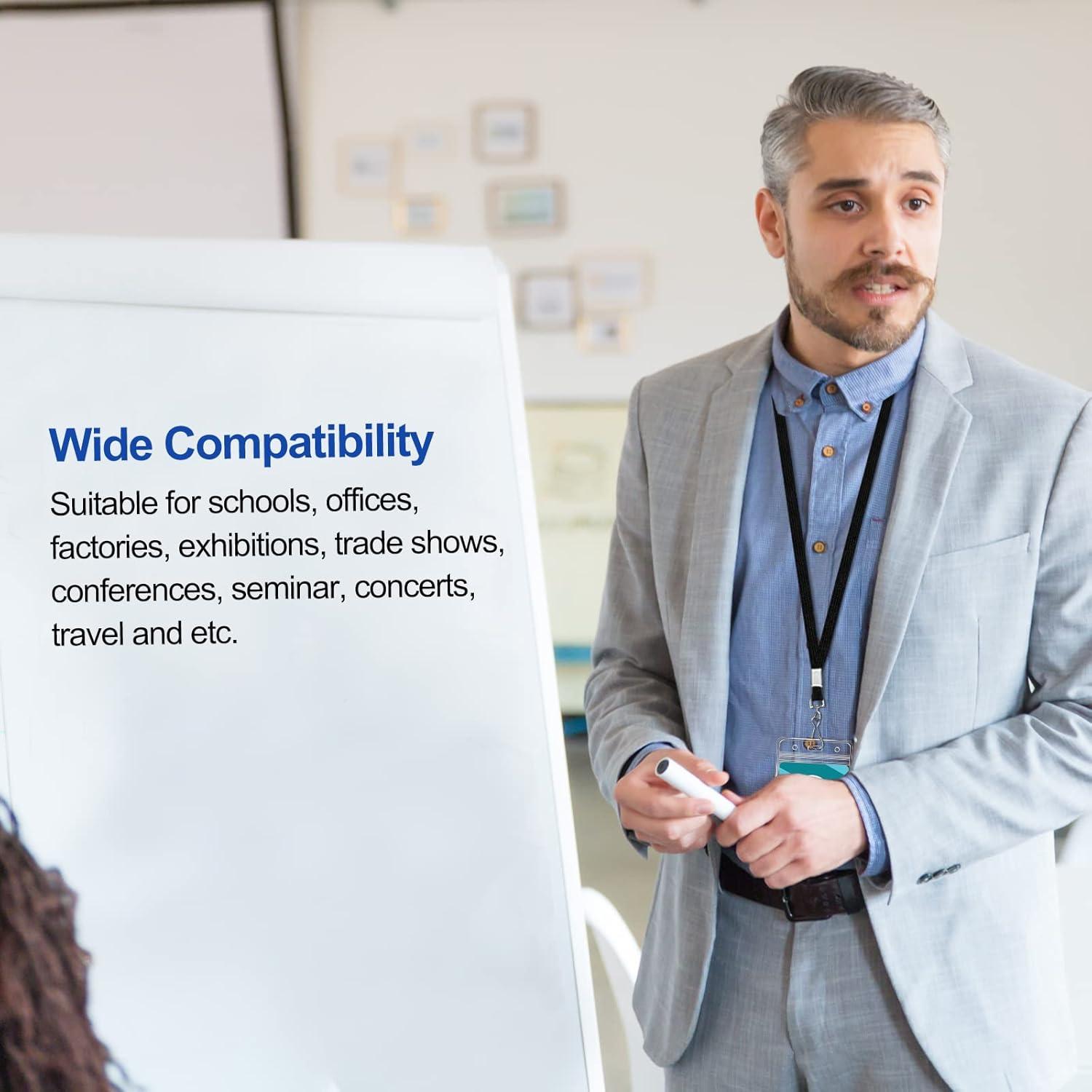 Paquete de 100 lanyards negros Orcielo con gancho J 45 cm