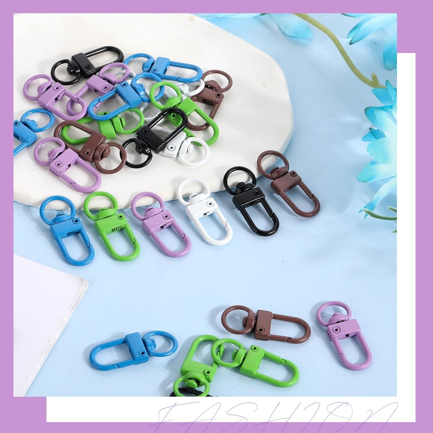 30 Ganchos Giratorios Coloridos Tweruna para Llaveros DIY