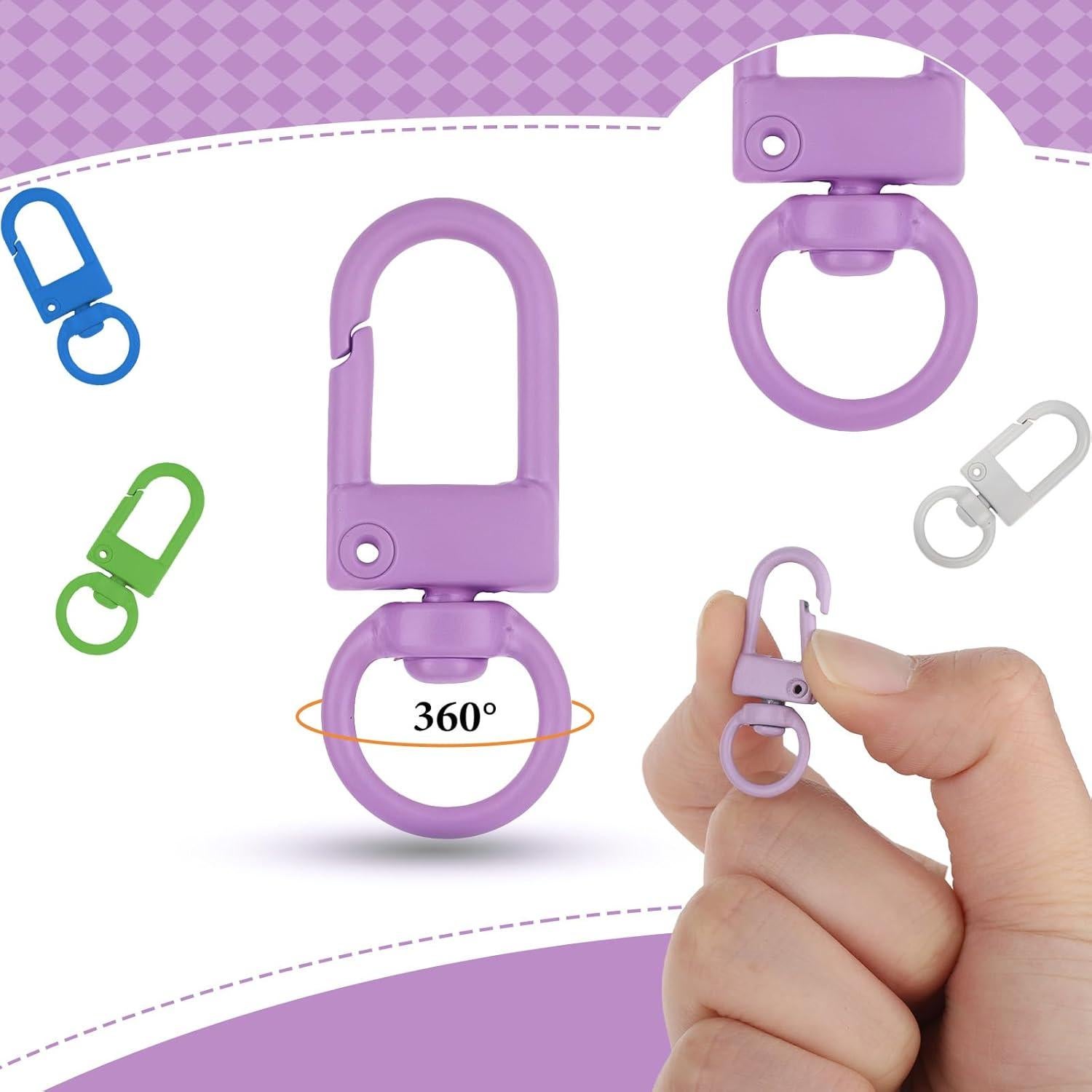 30 Ganchos Giratorios Coloridos Tweruna para Llaveros DIY