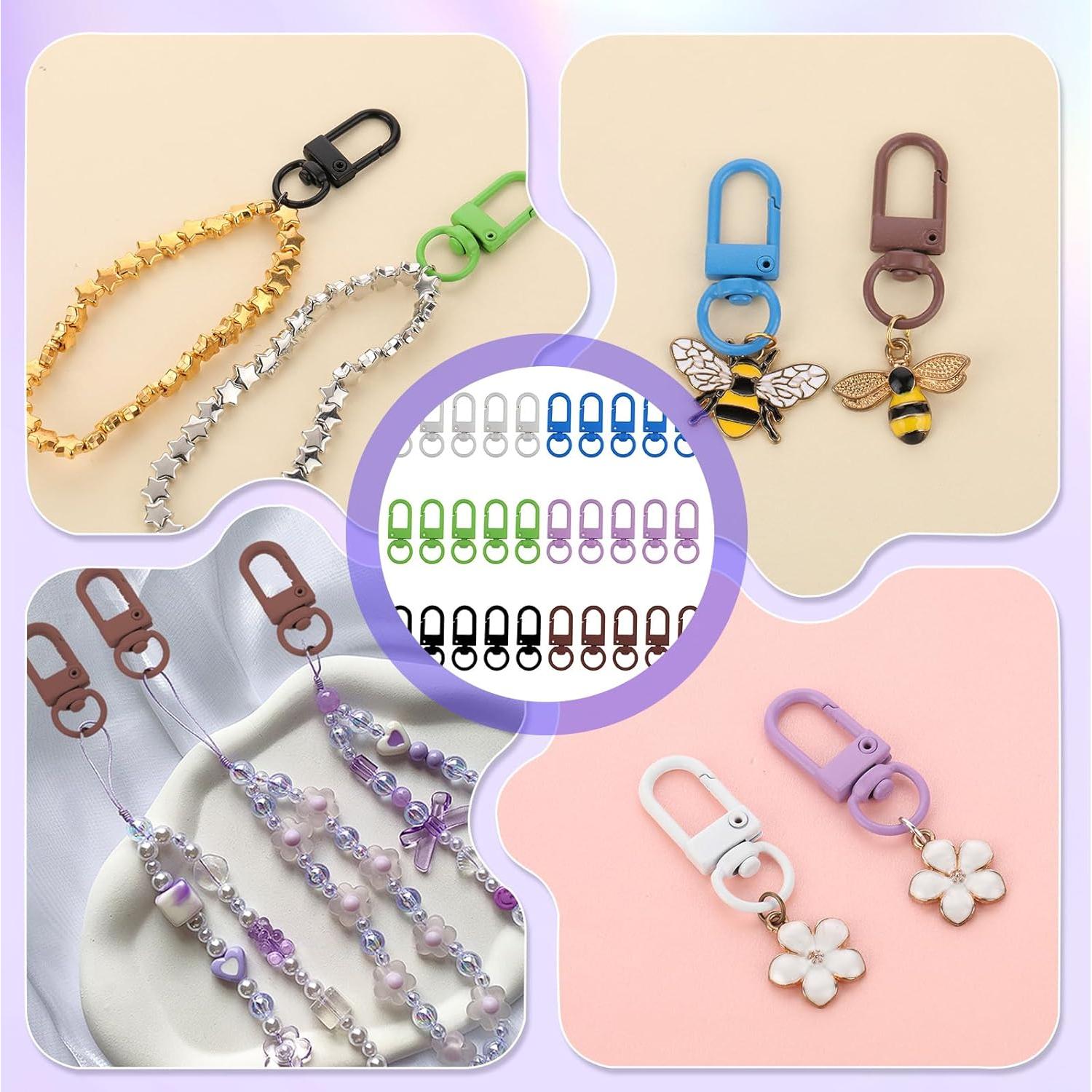 30 Ganchos Giratorios Coloridos Tweruna para Llaveros DIY