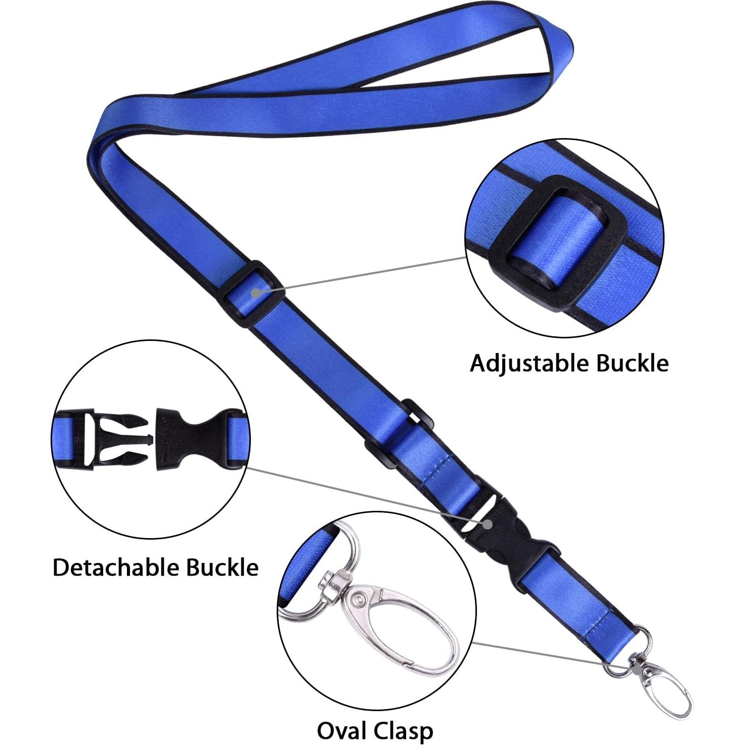 Cinta de Cuello Ajustable Wisdompro Azul/Negro 1.9 cm x 58.4 cm