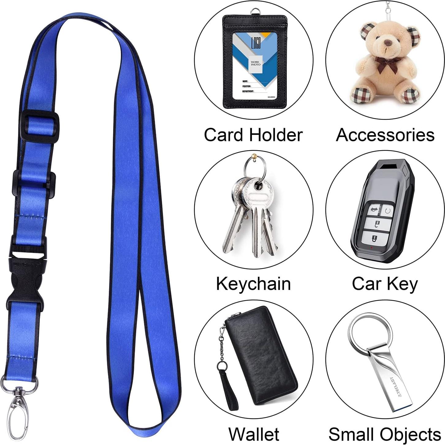 Cinta de Cuello Ajustable Wisdompro Azul/Negro 1.9 cm x 58.4 cm