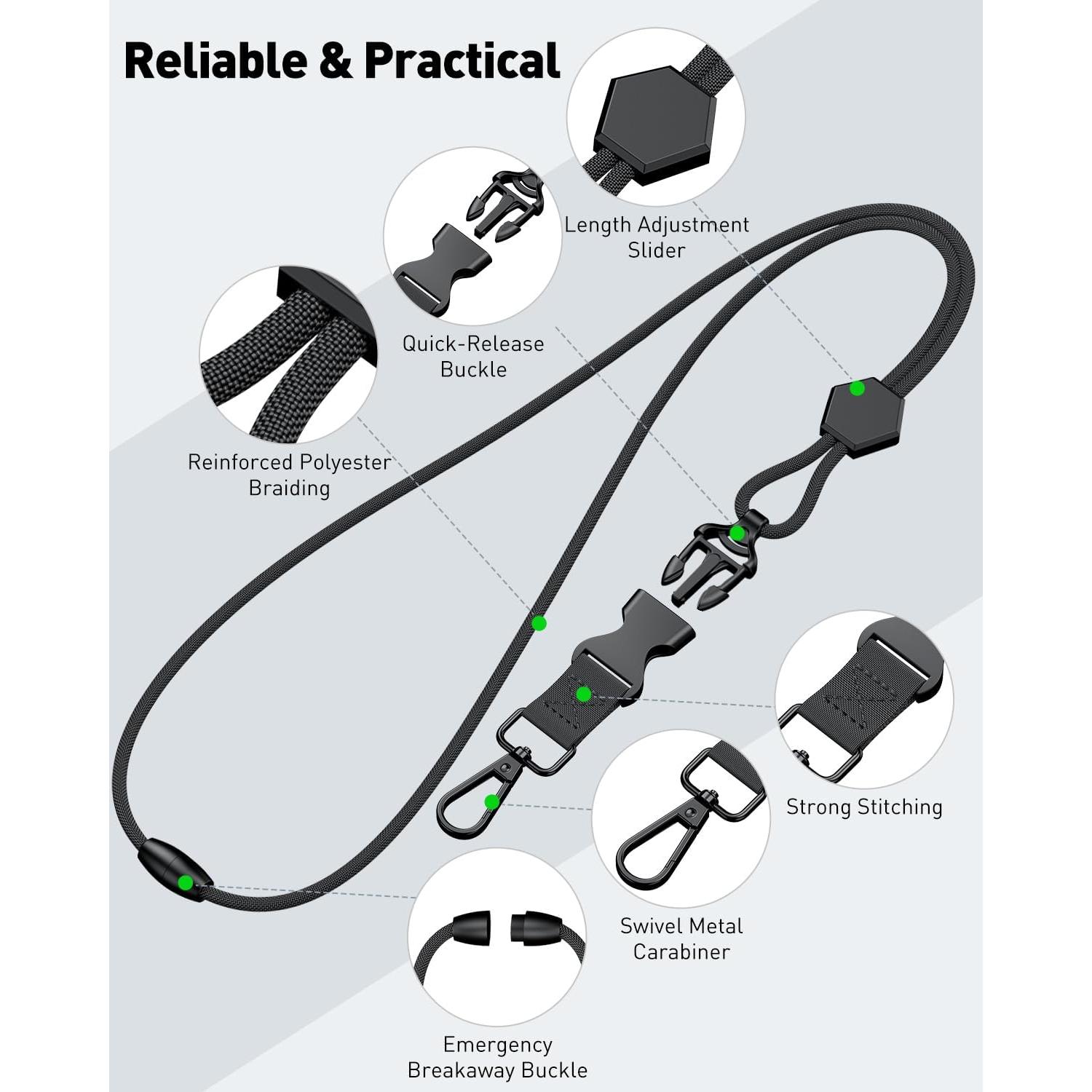 Cordón de Cuello Uniclife Ajustable con Hebilla de Seguridad