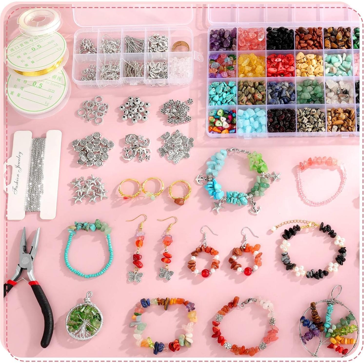 Kit de Joyería Selizo 1669 Piezas con Perlas de Cristal