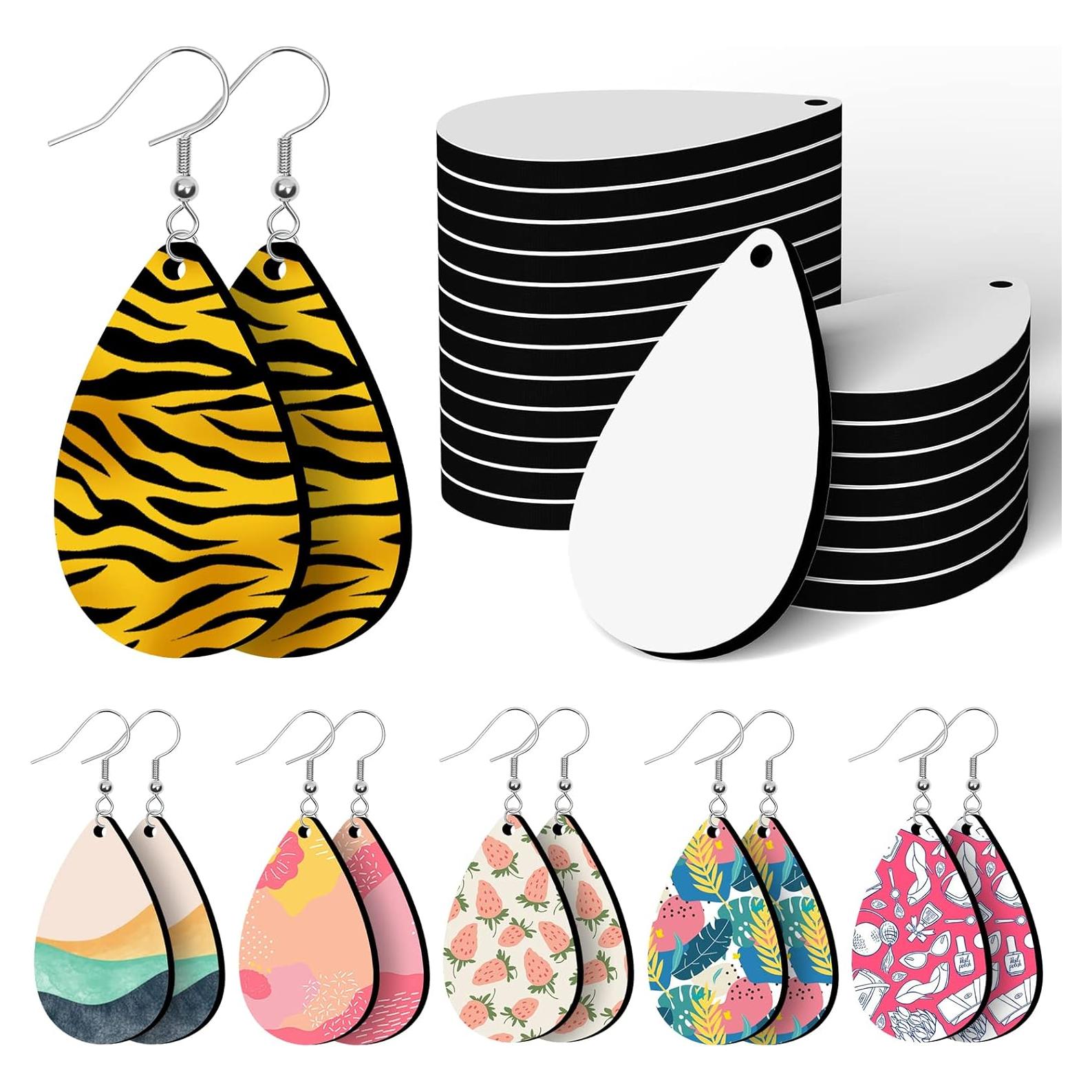 Modacraft 30 Piezas Pendientes en Blanco para Sublimación 39.6x25.8mm