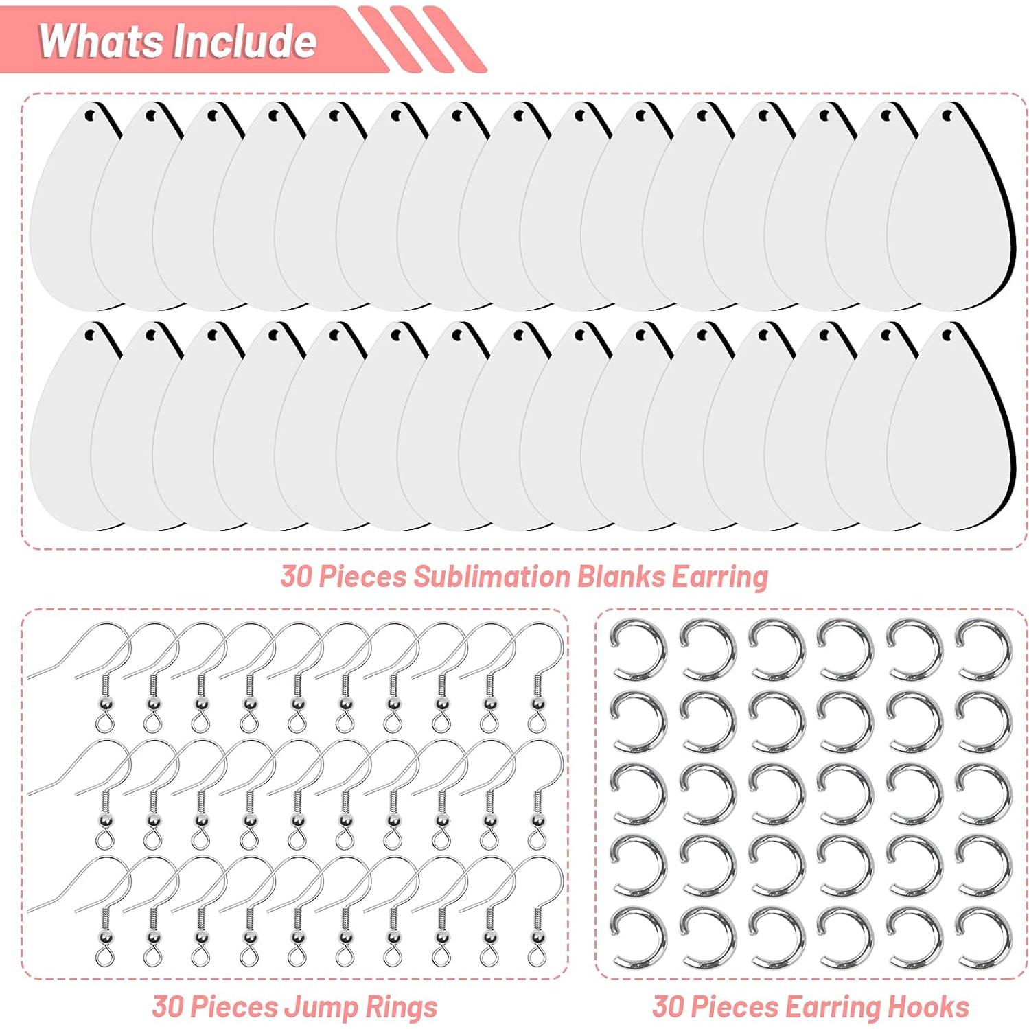 Modacraft 30 Piezas Pendientes en Blanco para Sublimación 39.6x25.8mm