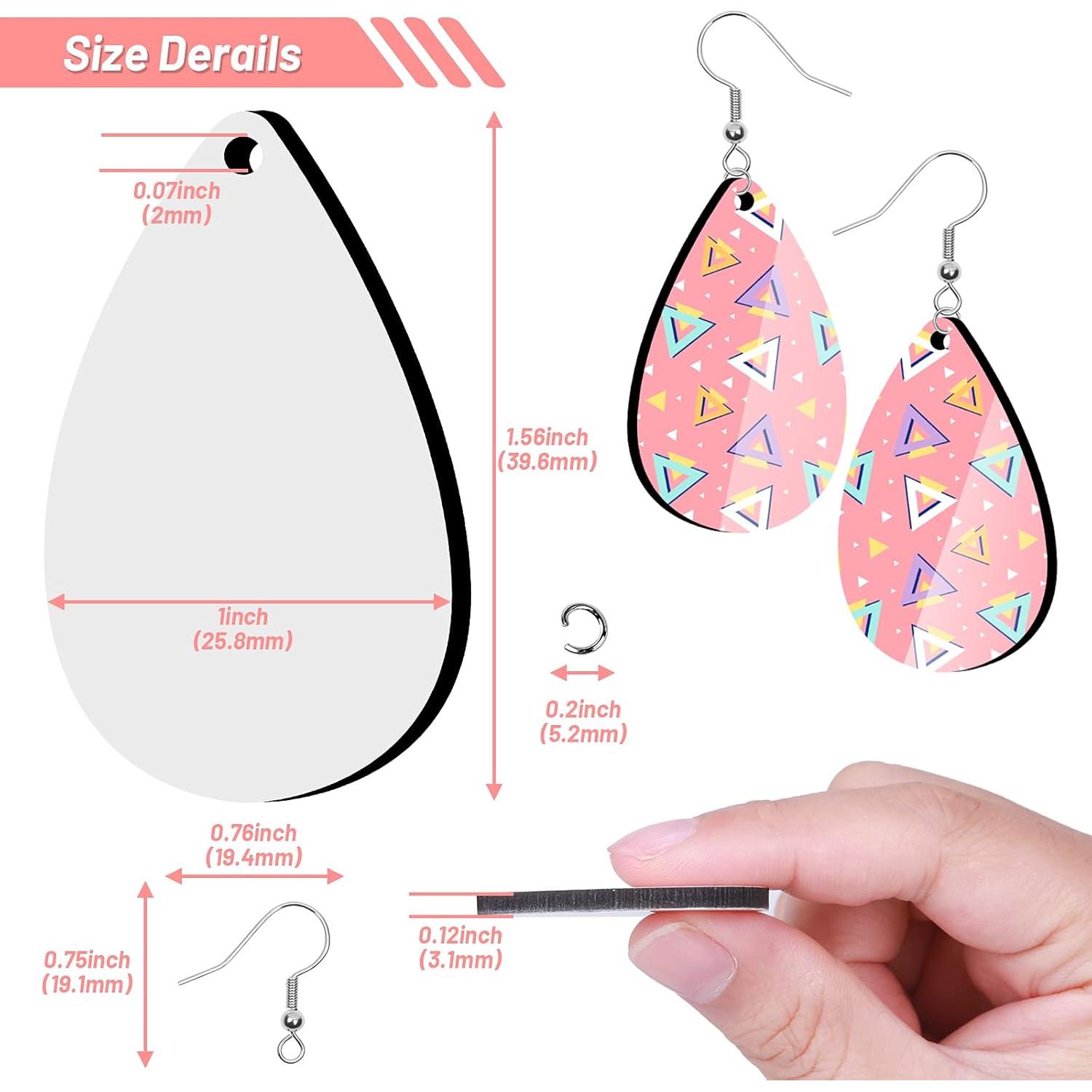 Modacraft 30 Piezas Pendientes en Blanco para Sublimación 39.6x25.8mm