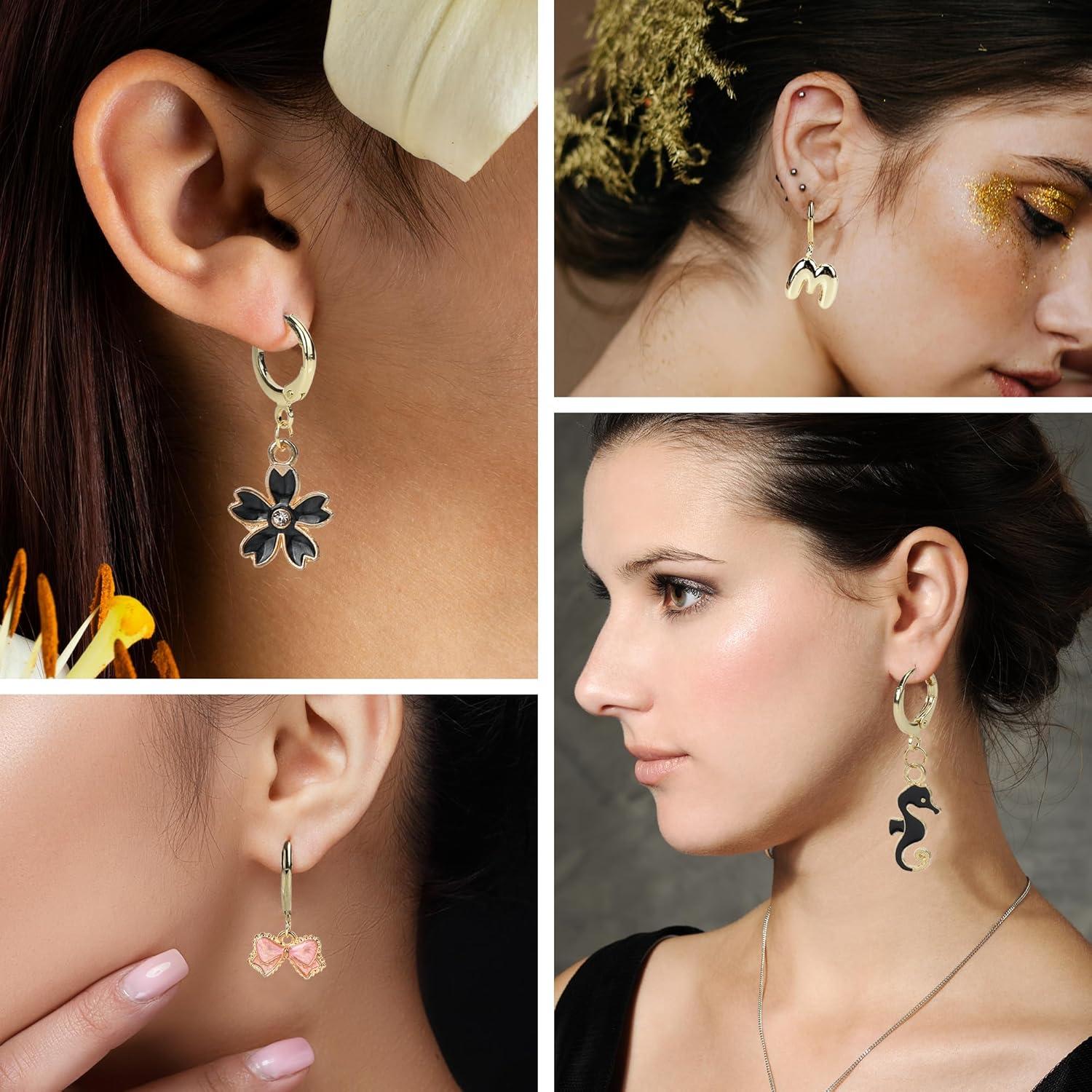 Kit 60 Ganchos de Aretes Baño de Oro 14K + 90 Anillas Hipoalergénicas