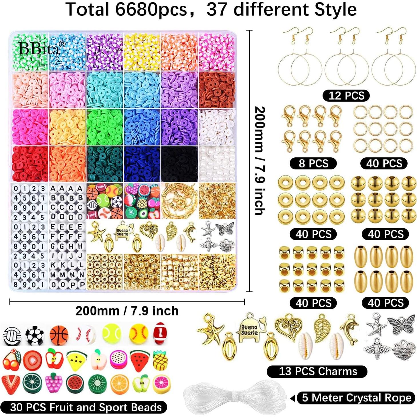 Kit de Fabricación de Pulseras BBita 6680 Piezas Joyería