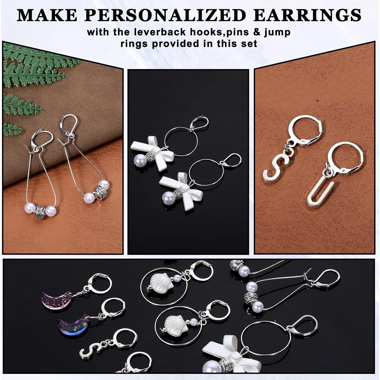 Kit de Fabricación de Pendientes Josojoou 180 Piezas Plata