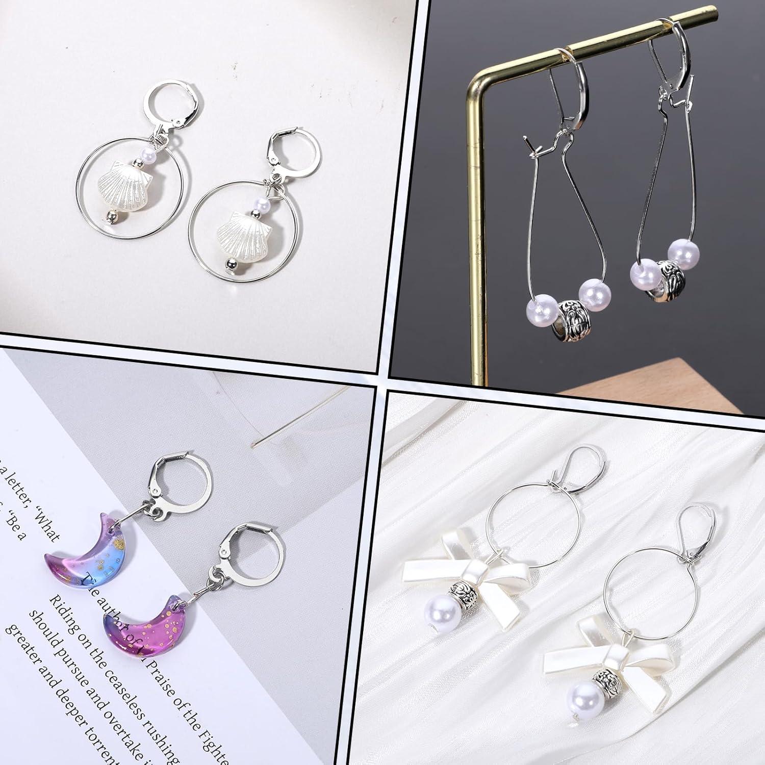 Kit de Fabricación de Pendientes Josojoou 180 Piezas Plata