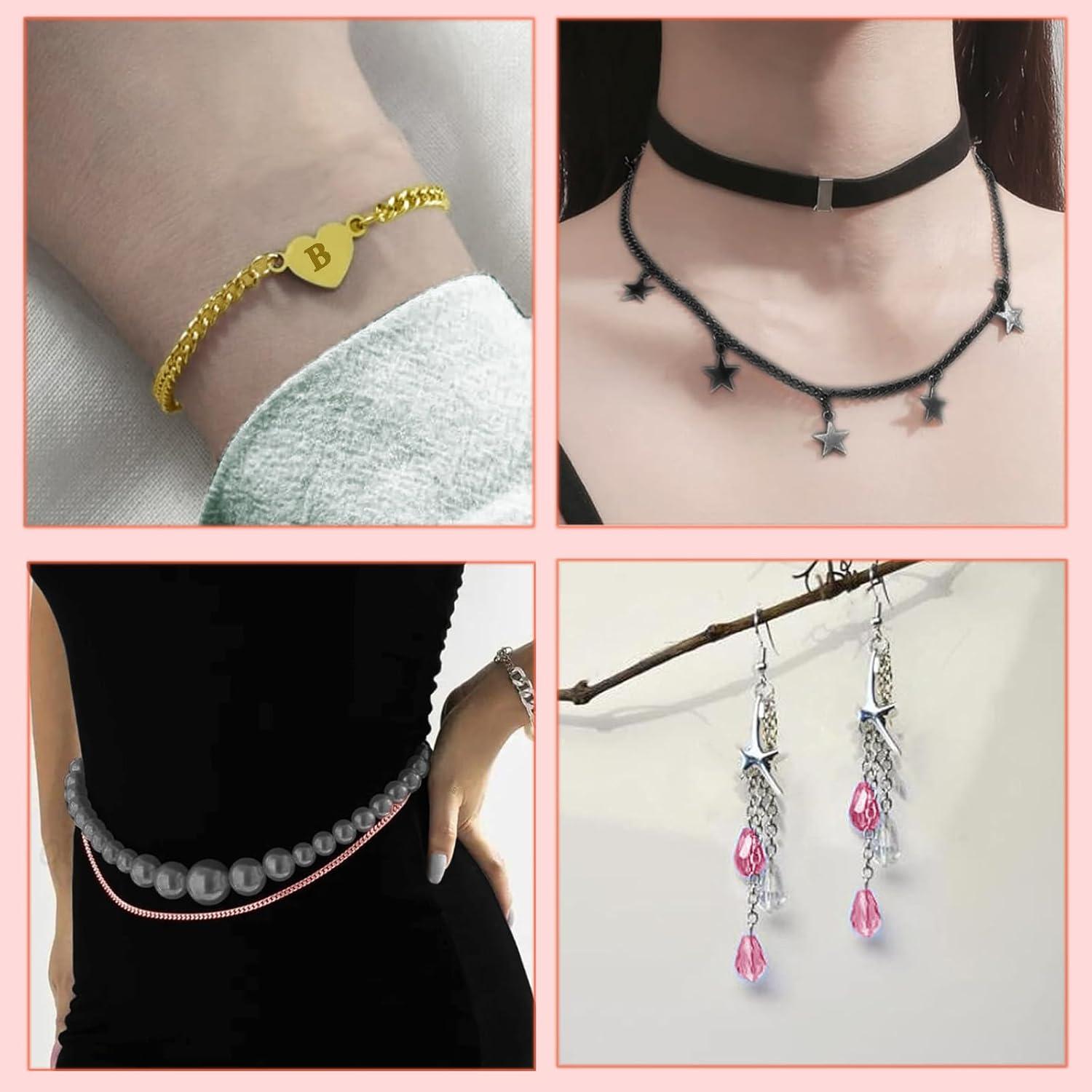 Kit de Fabricación de Joyas YZDTECH - Cadena 24.38 m, 8 Colores, 80 Cierres