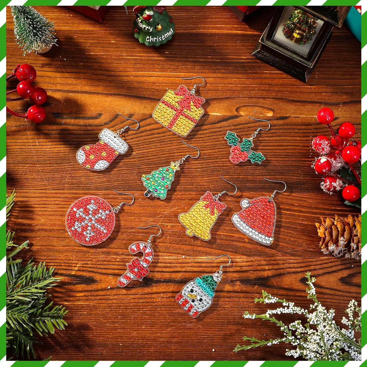 Kit de Pendientes de Diamante Navidad Remuuly 12 Pares DIY