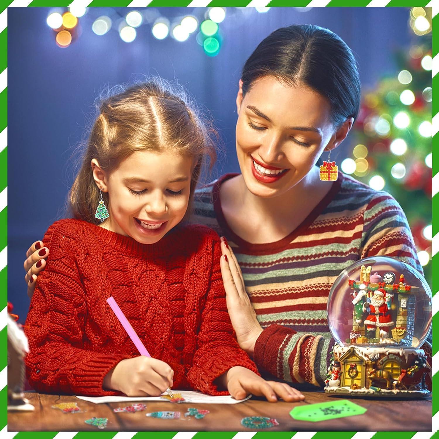 Kit de Pendientes de Diamante Navidad Remuuly 12 Pares DIY