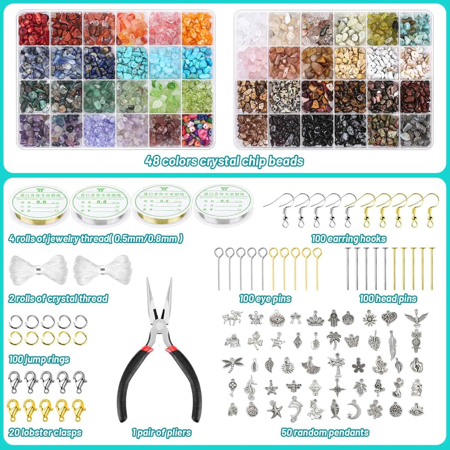 Kit de Fabricación de Joyería PAXCOO 2278 Piezas 48 Colores