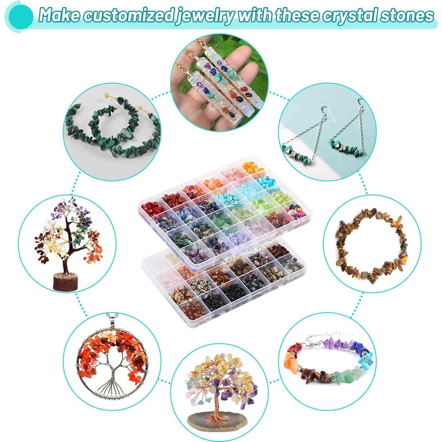 Kit de Fabricación de Joyería PAXCOO 2278 Piezas 48 Colores