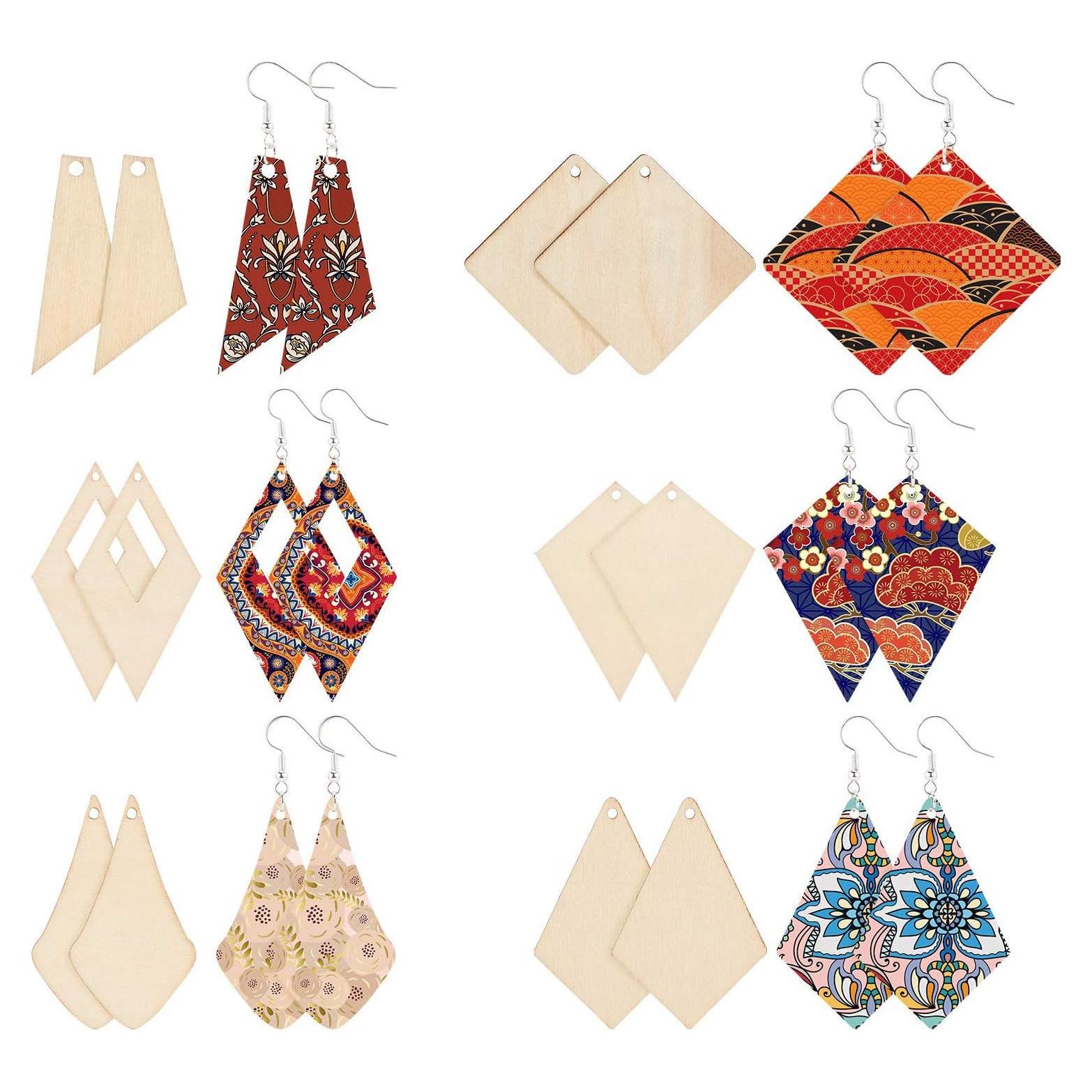 Plantillas de Pendientes de Madera PH PandaHall - 60 Piezas DIY