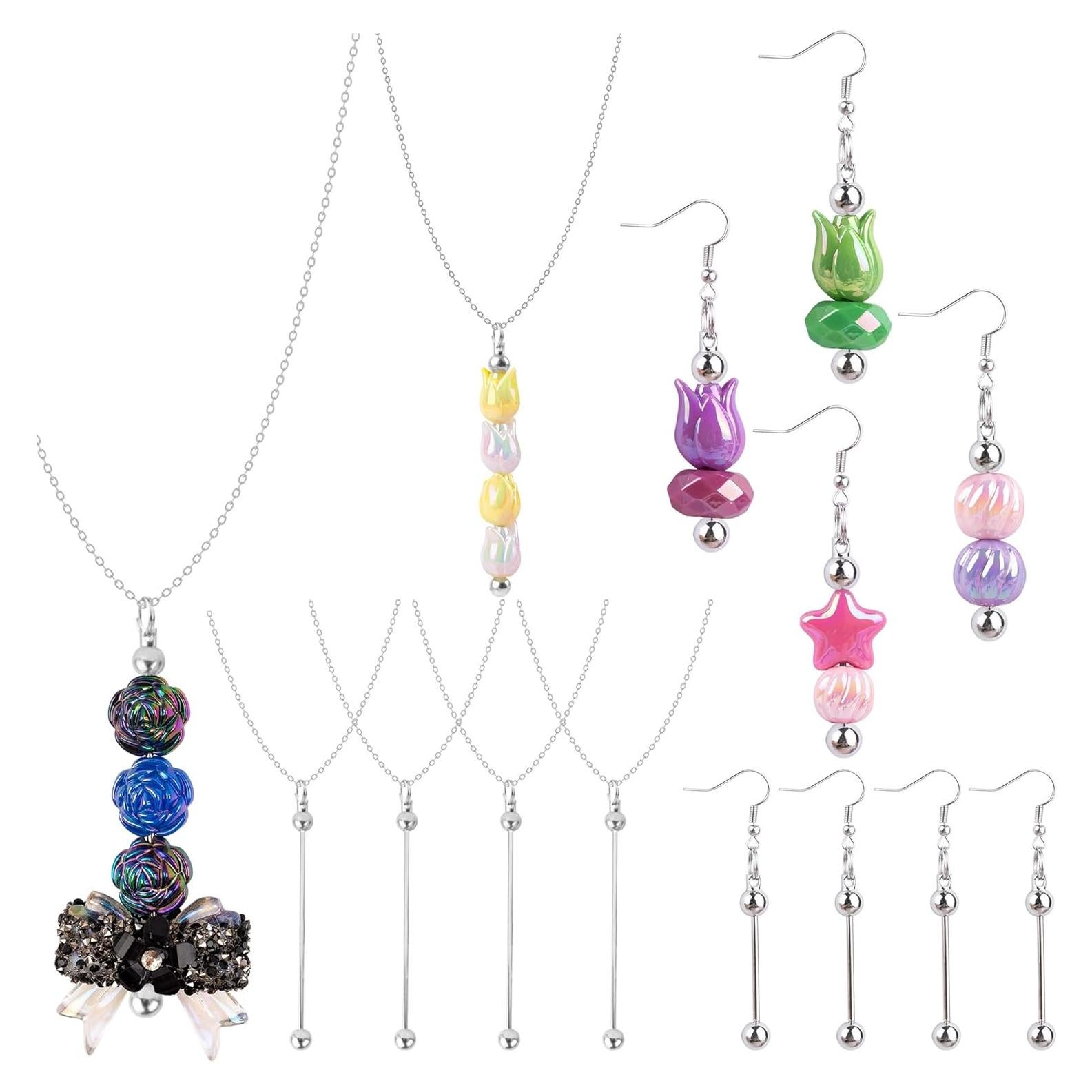Kit de Joyería Beadable Framendino - 4 Collares y Aretes de Metal
