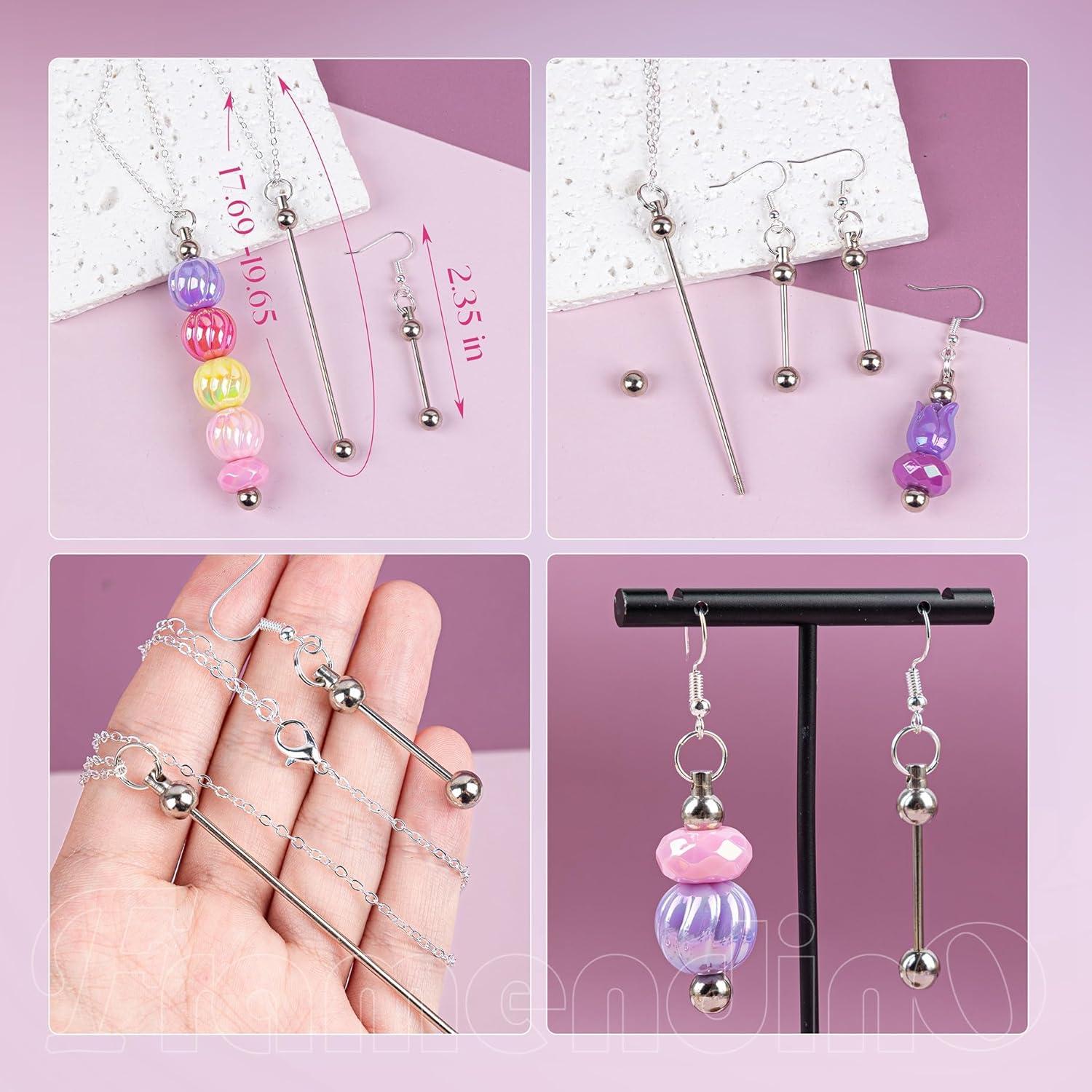 Kit de Joyería Beadable Framendino - 4 Collares y Aretes de Metal