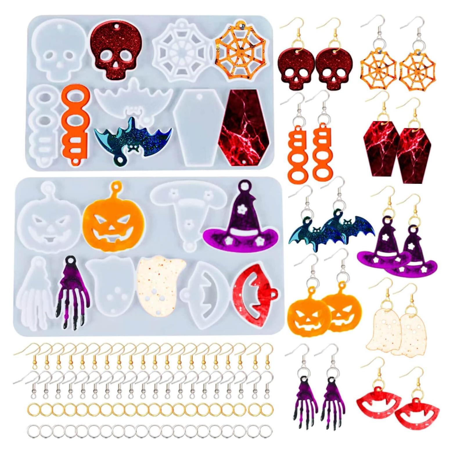 Moldes de Resina Halloween Rifanda 82 Piezas Silicona