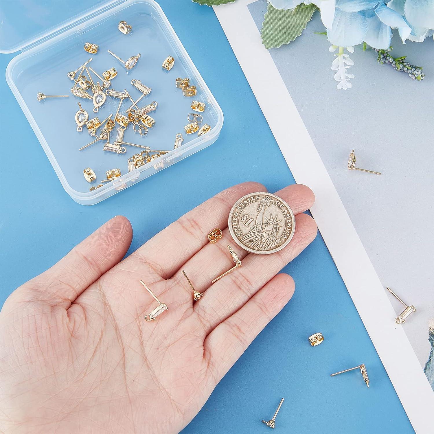 Beebeecraft 30 Piezas Pendientes Stud Chapados en Oro 18K
