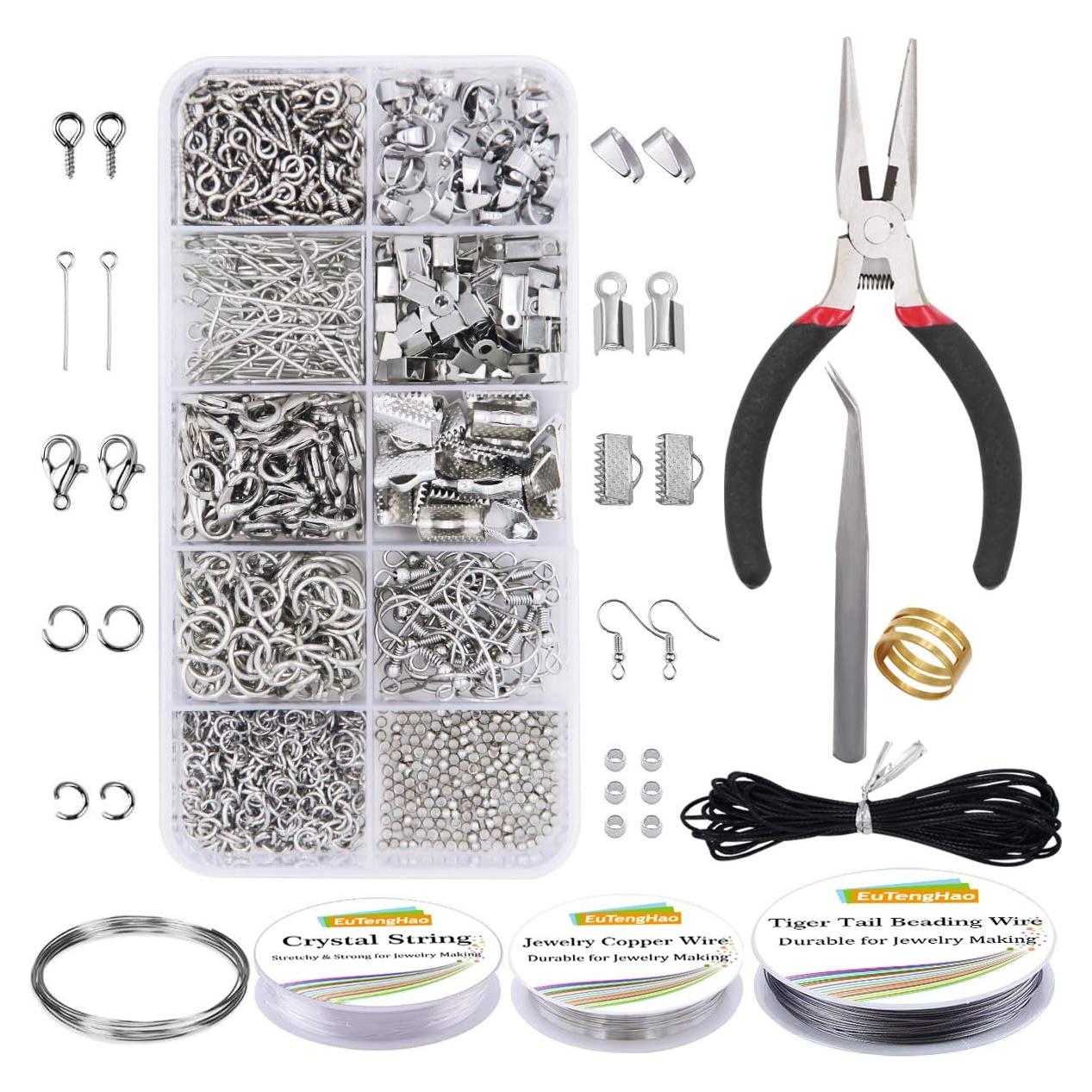 Kit de Fabricación de Joyas EuTengHao - 922 Piezas en Plata