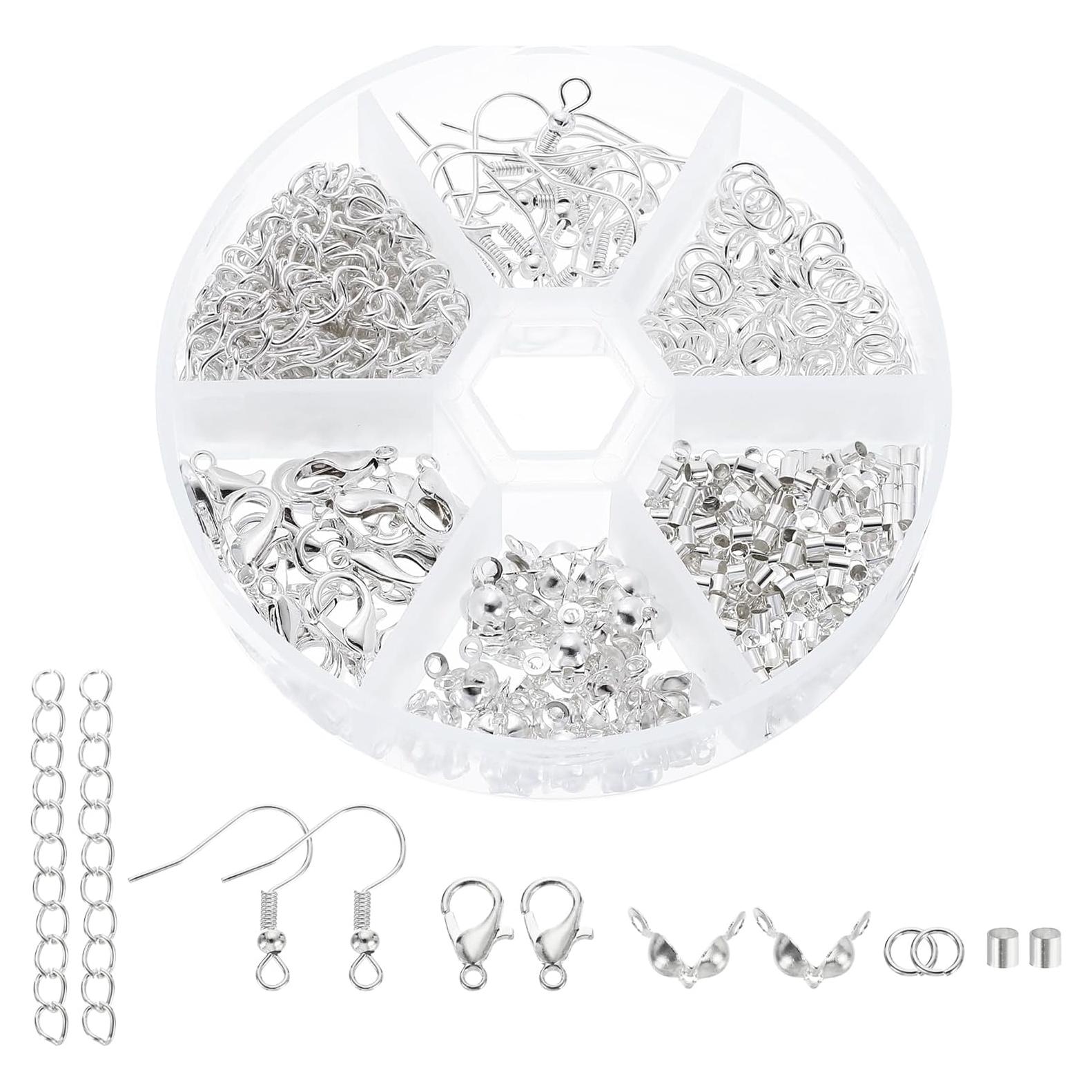Kit de Fabricación de Joyas uxcell 395 Piezas Plata DIY