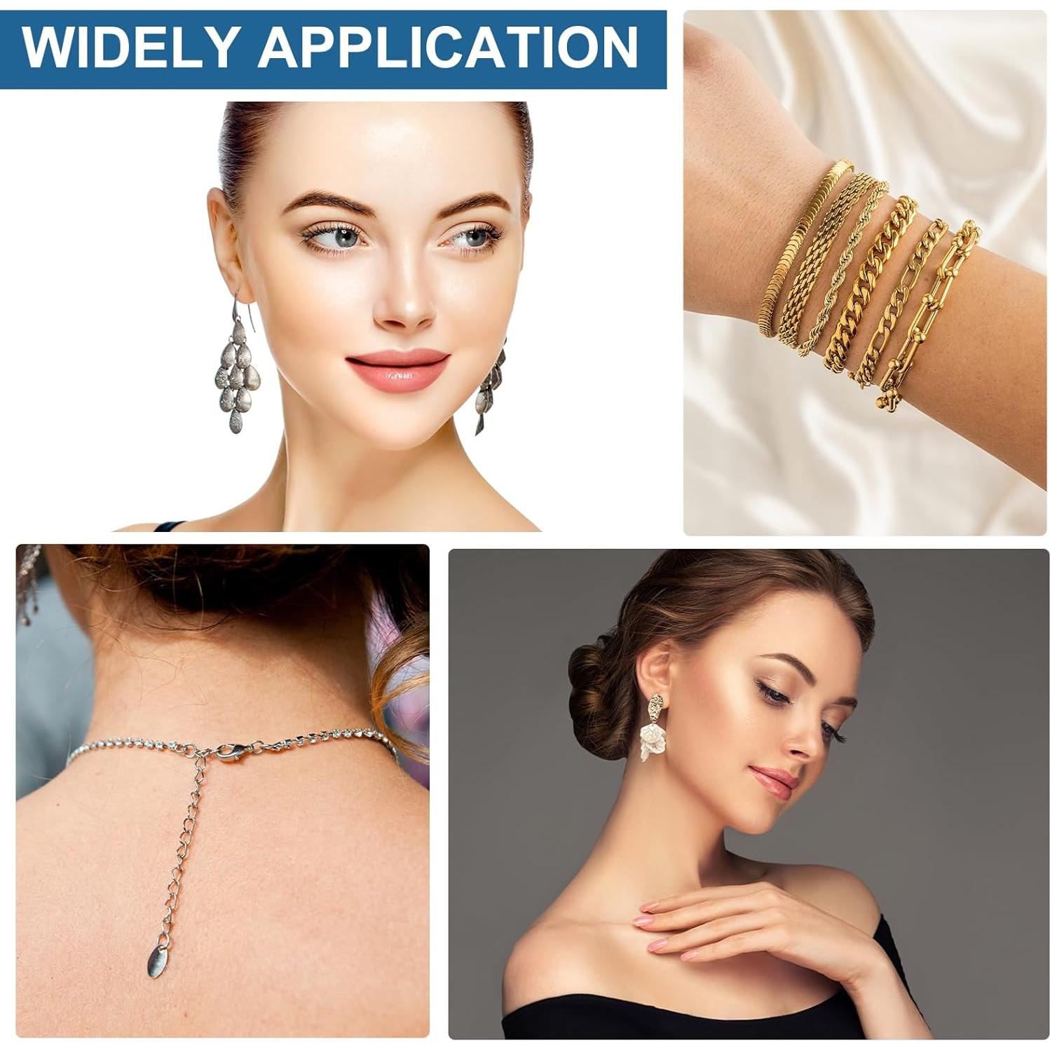 Kit de Fabricación de Joyas uxcell 395 Piezas Plata DIY