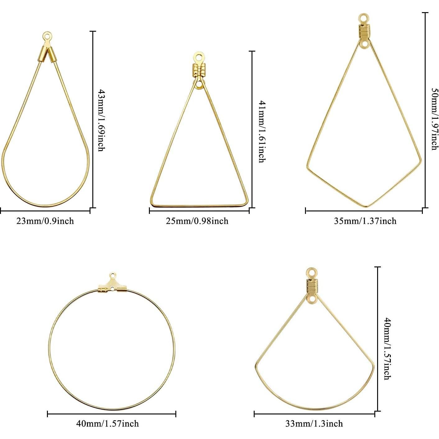 Kit de Aros de Aretes YaeYur 80 Piezas Geométricos DIY