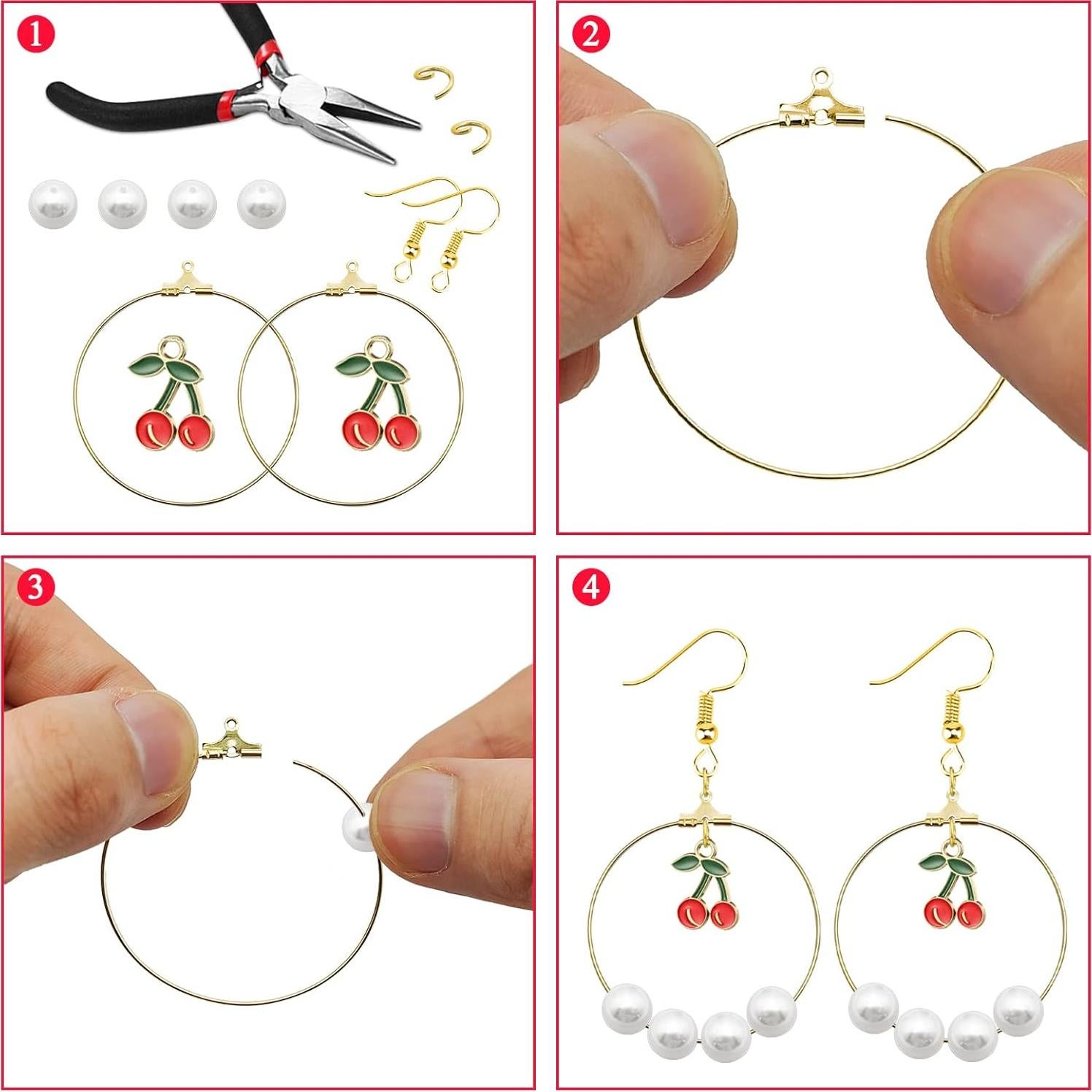 Kit de Aros de Aretes YaeYur 80 Piezas Geométricos DIY