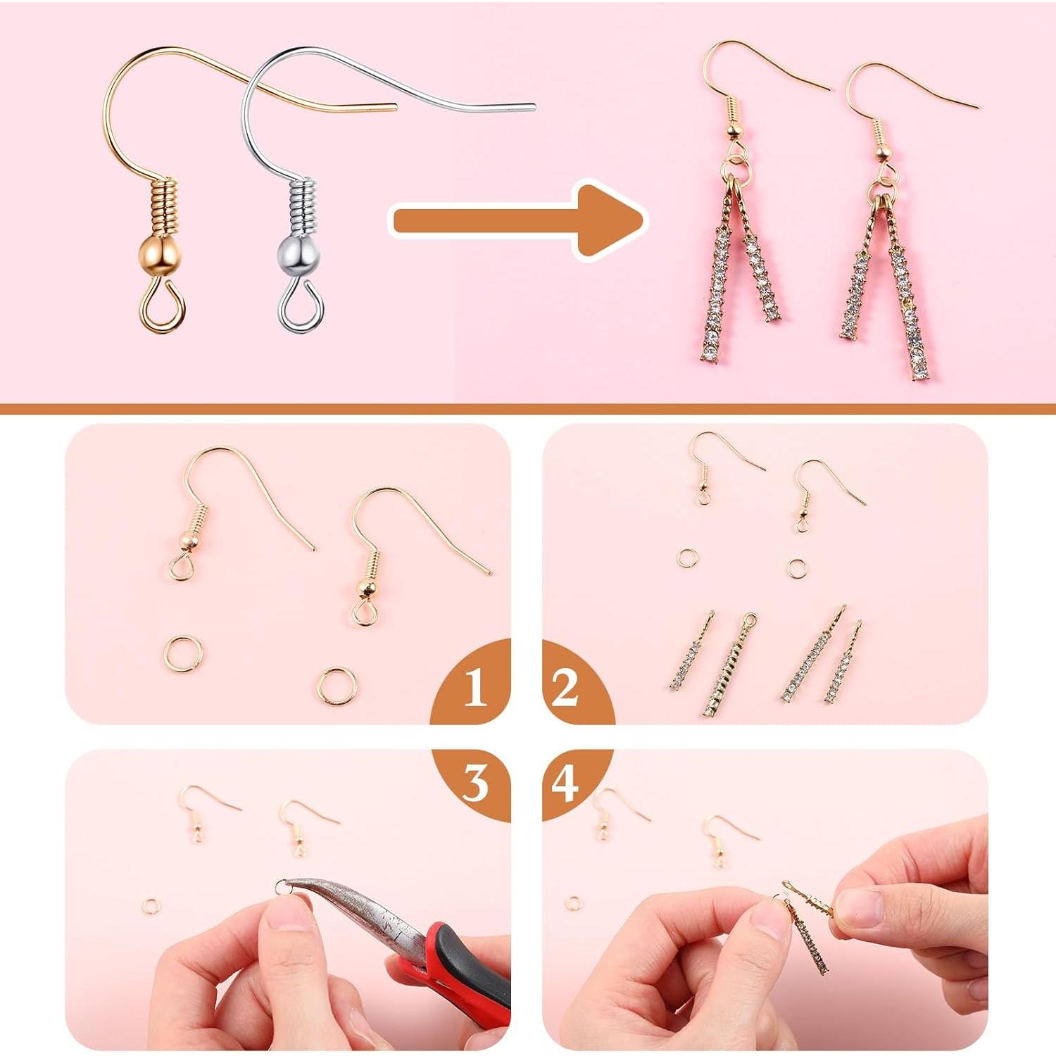 Kit de Ganchos para Pendientes Quelay 1500 Pcs Antisensitivo