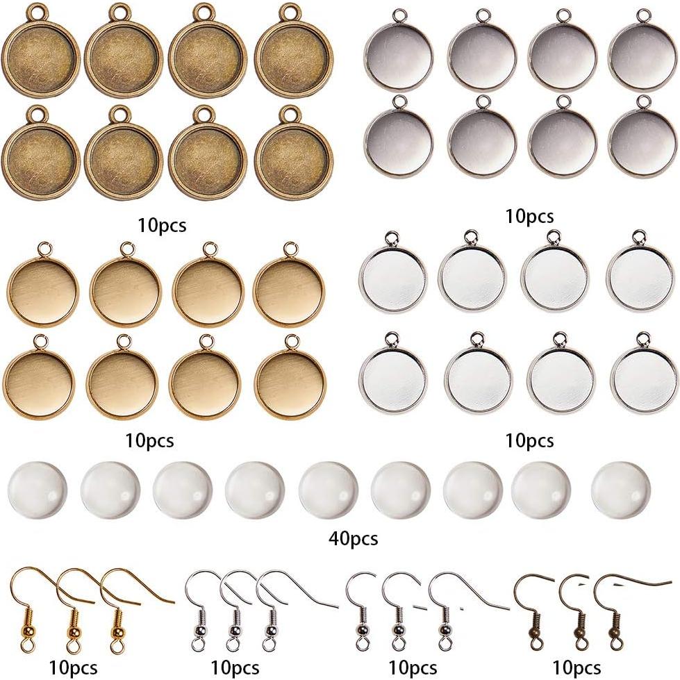 Kit de Fabricación de Pendientes DIY SUNNYCLUE 20 Pares 12mm