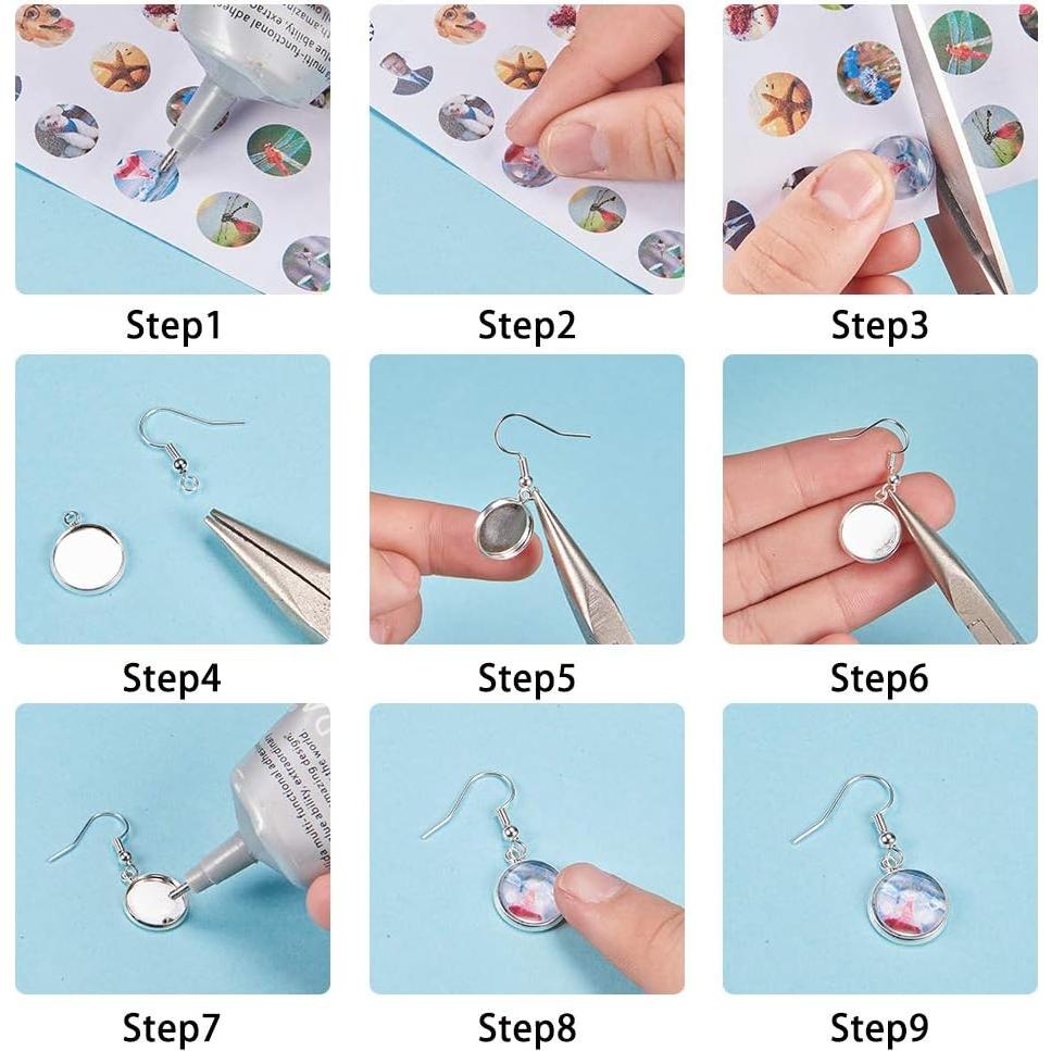 Kit de Fabricación de Pendientes DIY SUNNYCLUE 20 Pares 12mm