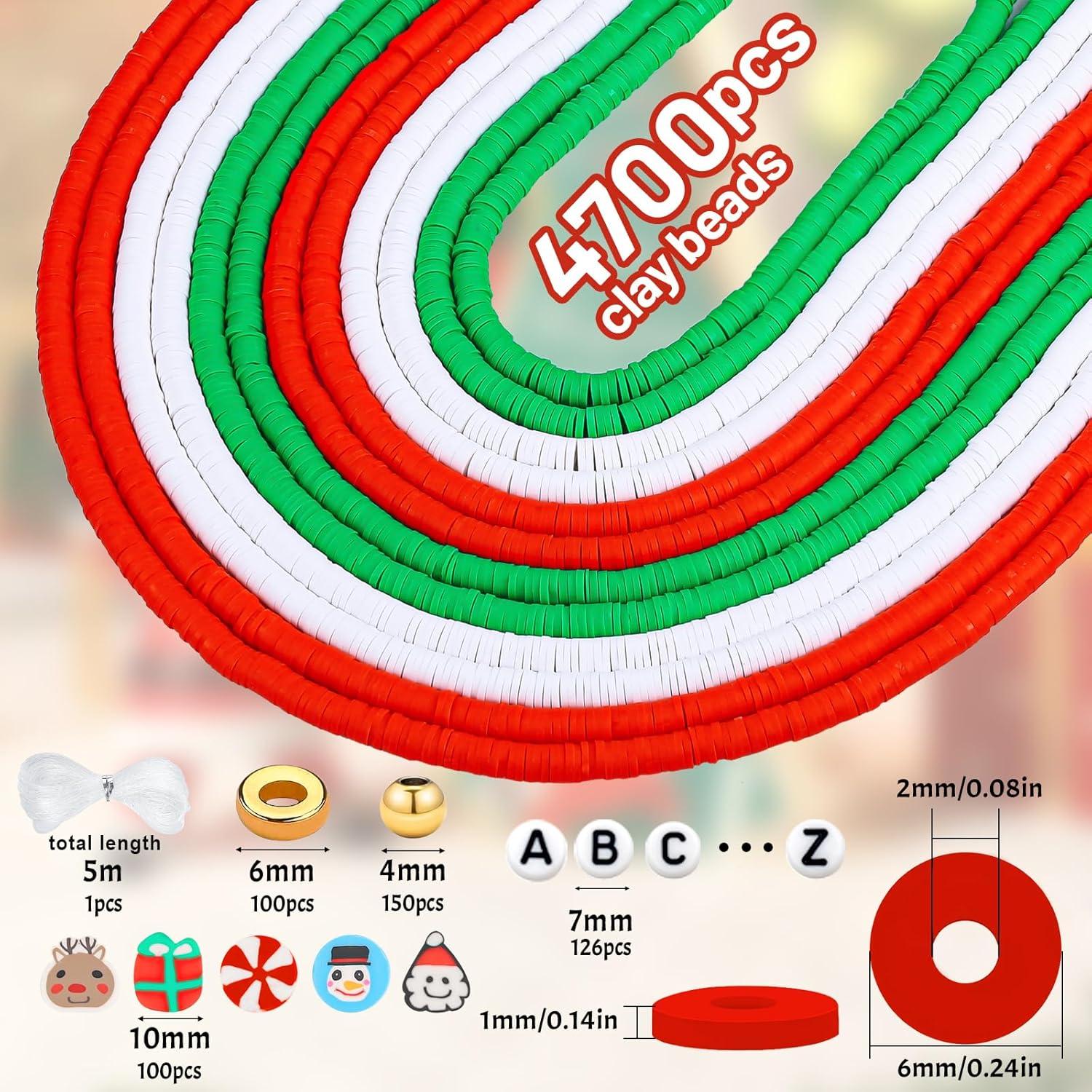 Kit de Cuentas de Arcilla Navideña JMUQ 5200pcs 6mm
