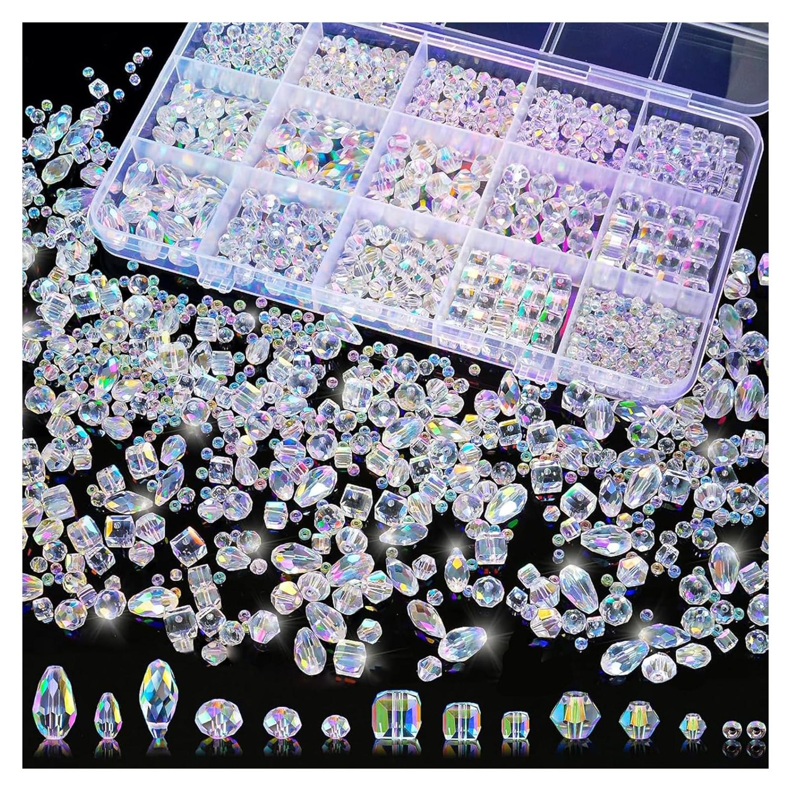 1500 Perlas de Cristal de Vidrio Laopottbeads - 12 Estilos para Joyería
