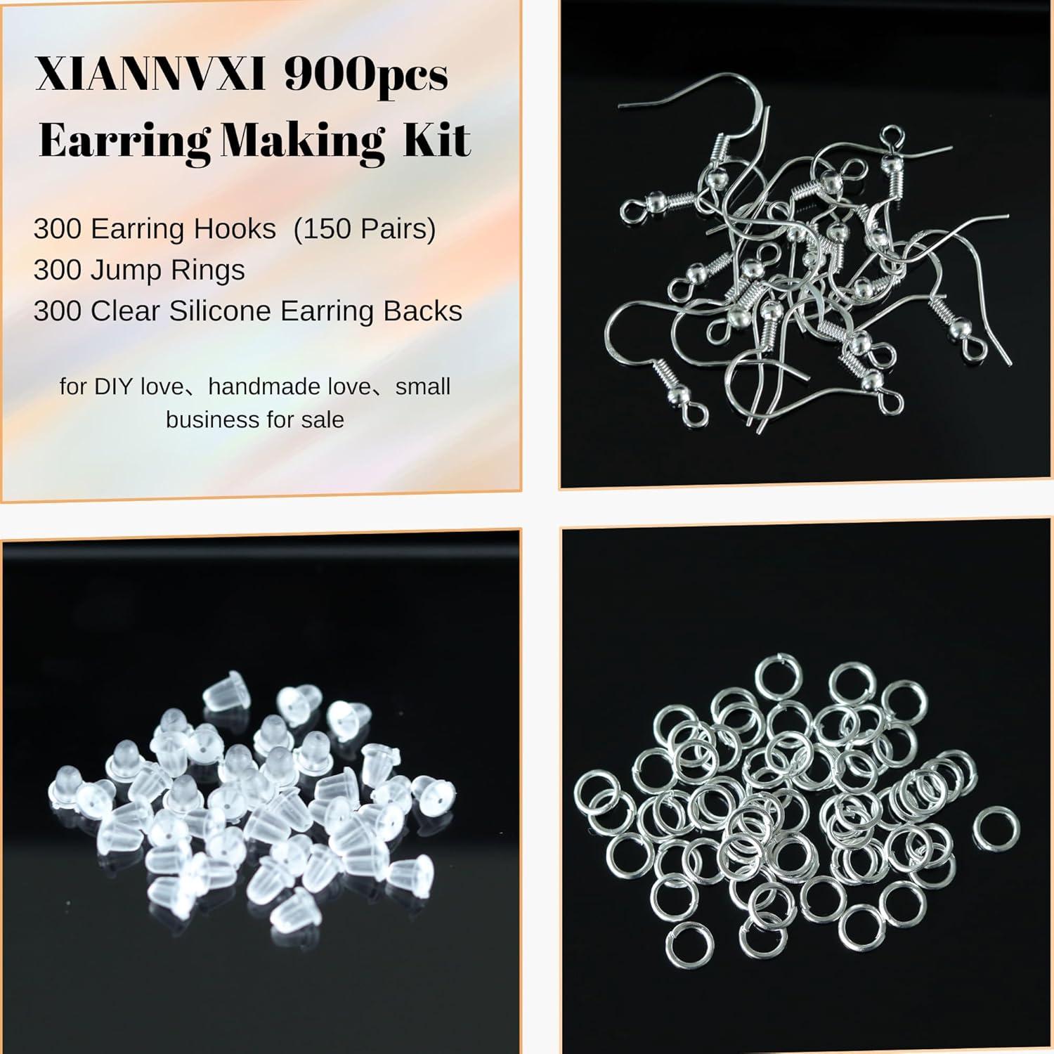 Kit de Ganchos de Aretes Hipoalergénicos XIANNVXI 900pcs Plata 925