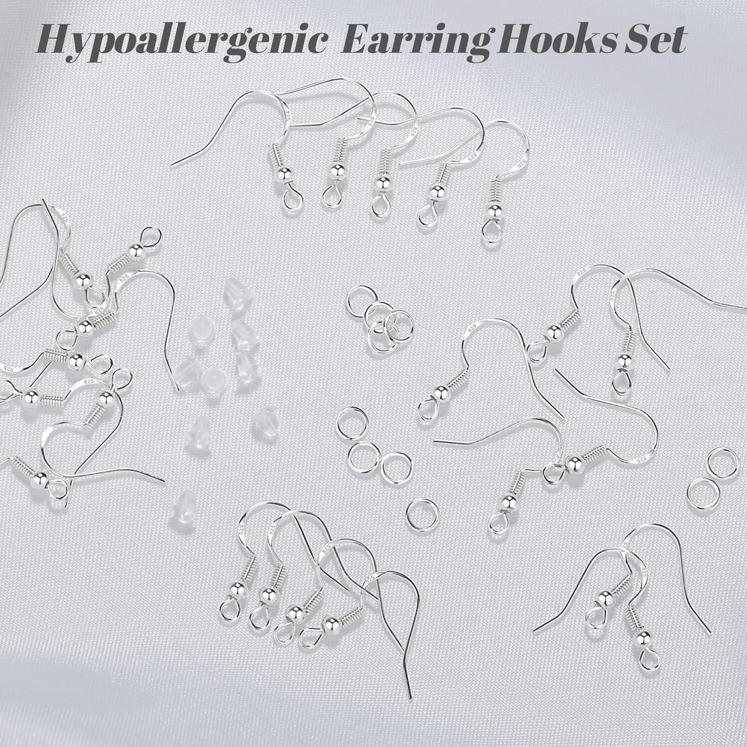Kit de Ganchos de Aretes Hipoalergénicos XIANNVXI 900pcs Plata 925