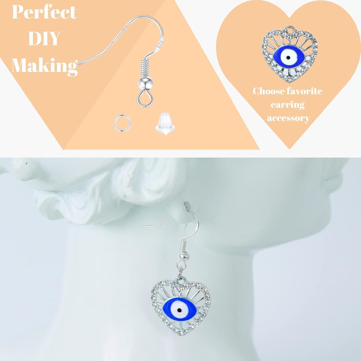 Kit de Ganchos de Aretes Hipoalergénicos XIANNVXI 900pcs Plata 925