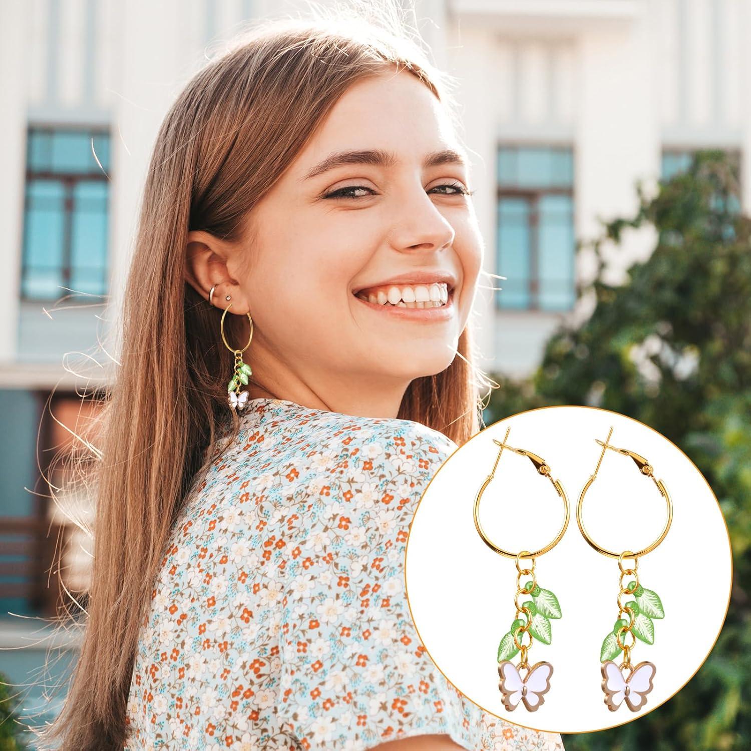 32 Piezas Pendientes de Aro XLIUAX 20mm Oro Plata DIY