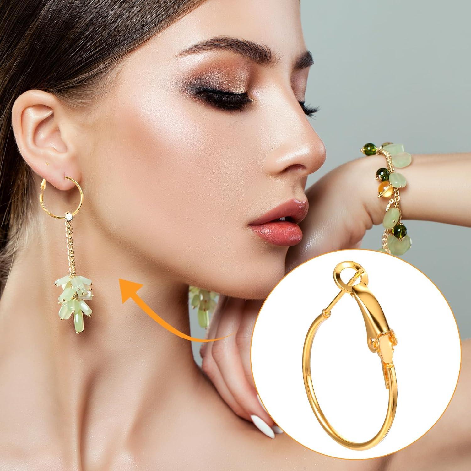 32 Piezas Pendientes de Aro XLIUAX 20mm Oro Plata DIY