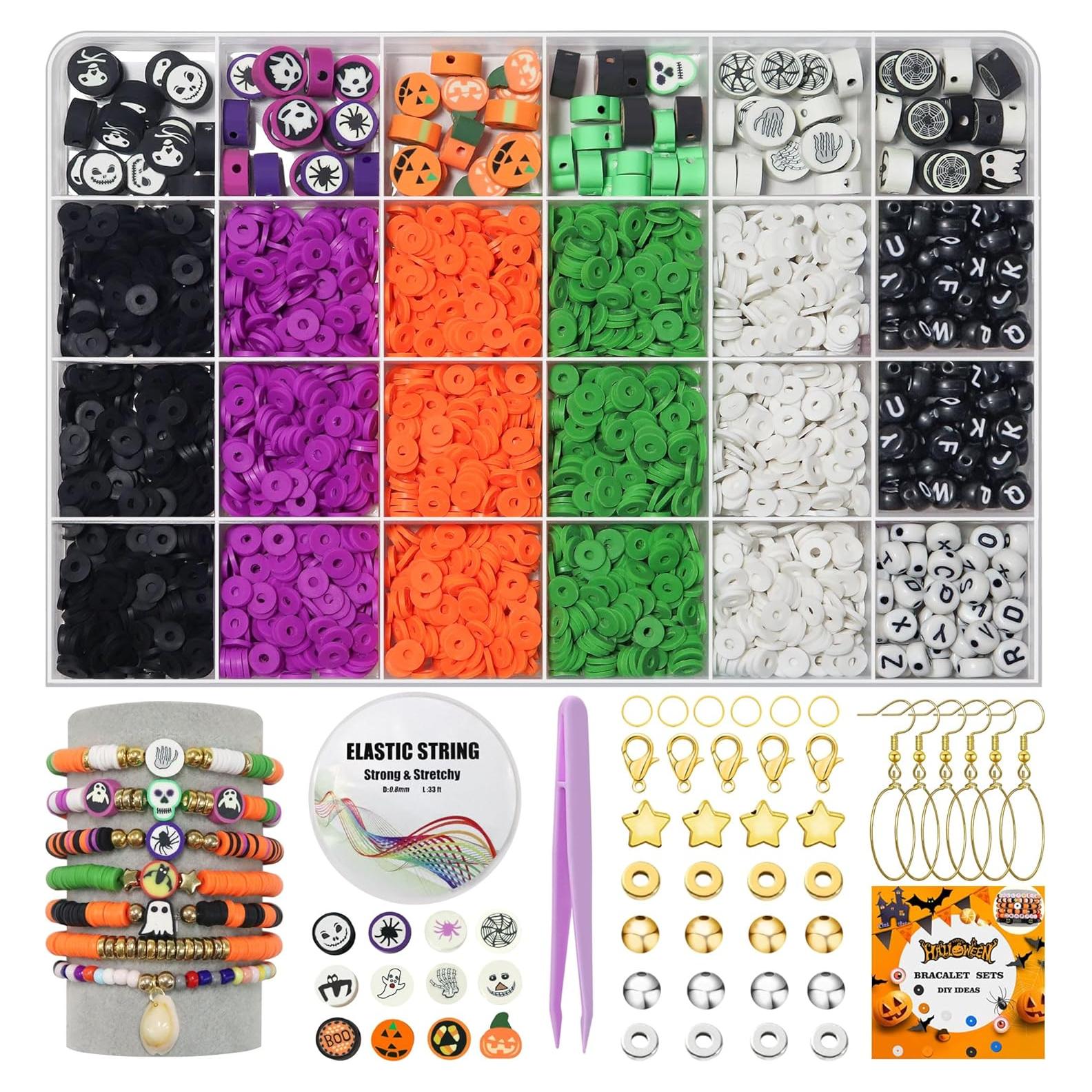 Kit de Joyería de Halloween WANSPOORTS 3200 Piezas Perlas