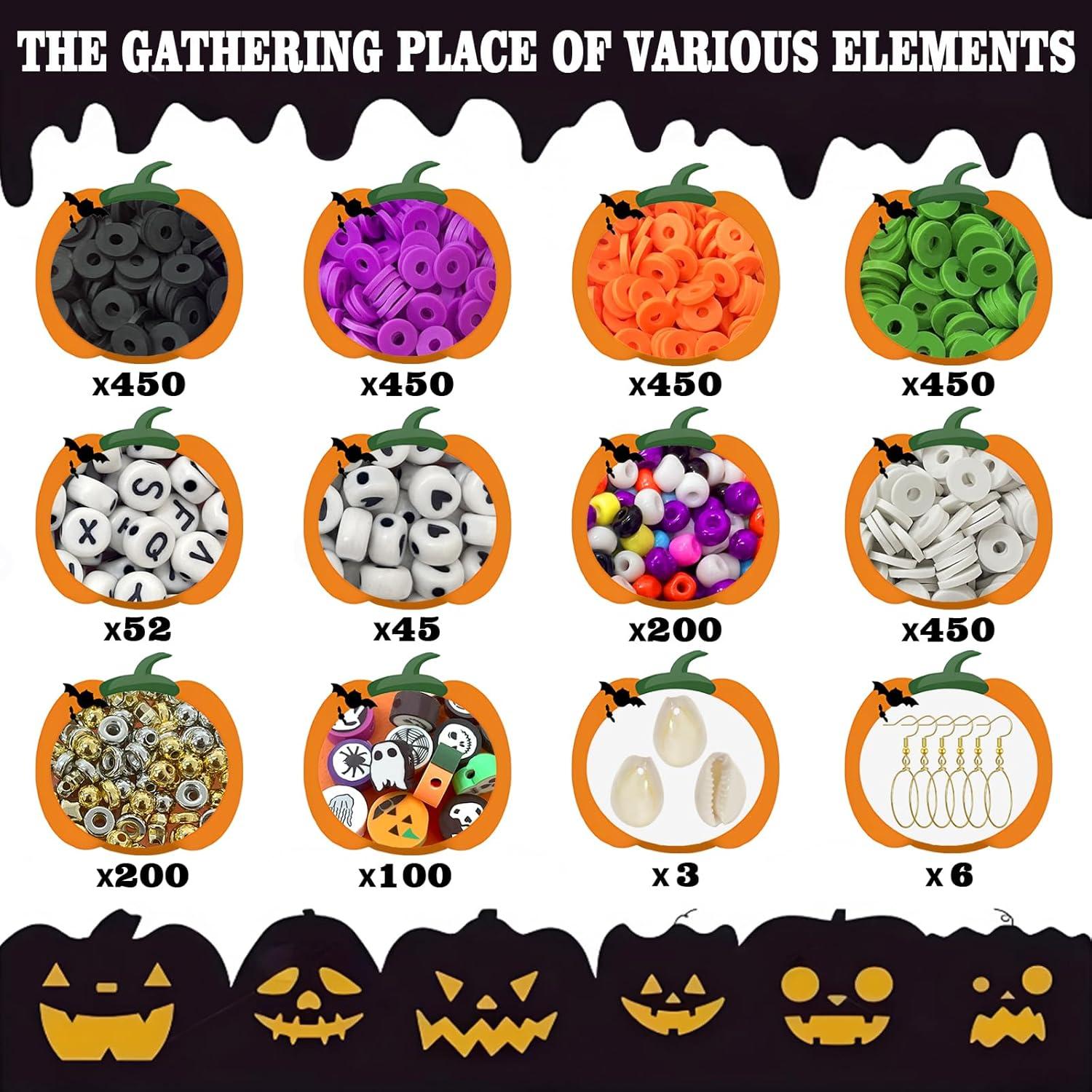 Kit de Joyería de Halloween WANSPOORTS 3200 Piezas Perlas