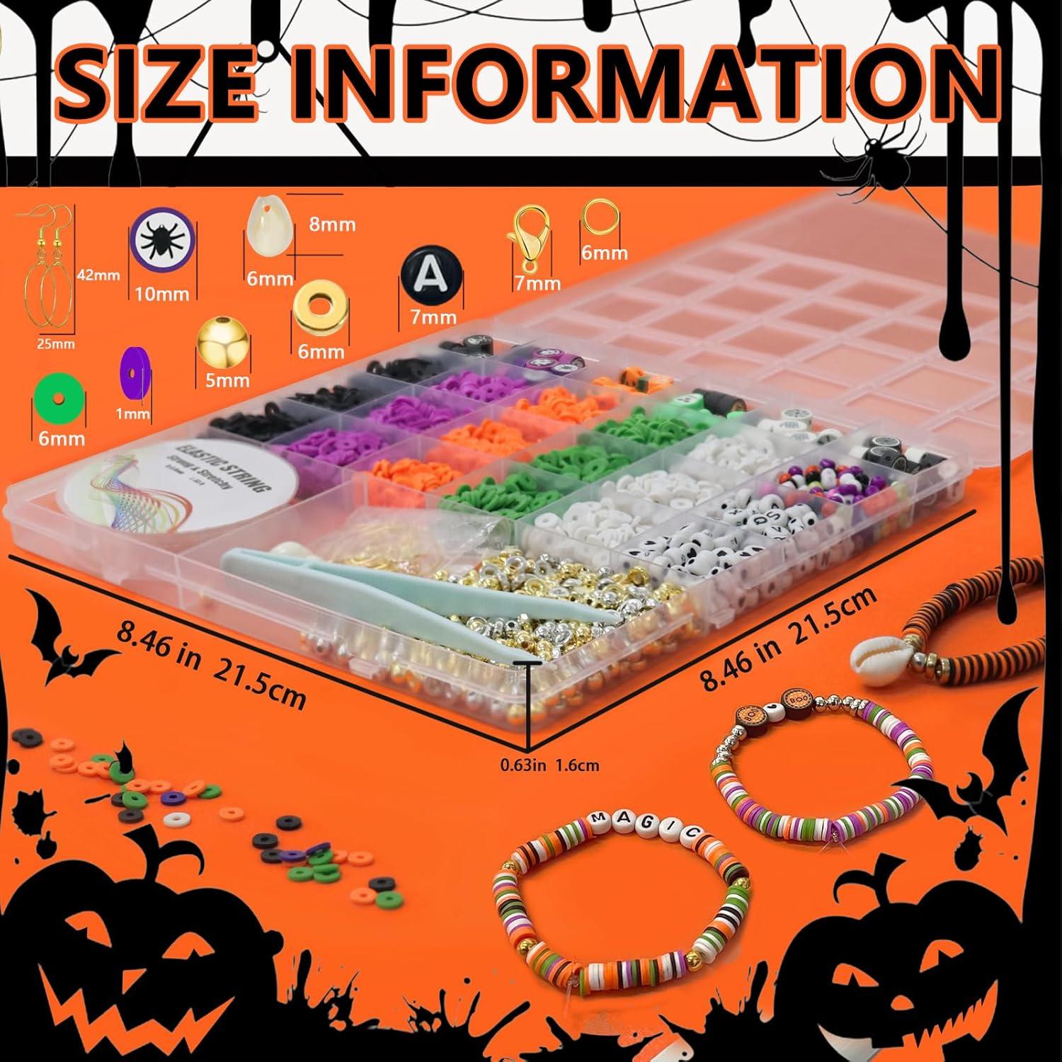 Kit de Joyería de Halloween WANSPOORTS 3200 Piezas Perlas