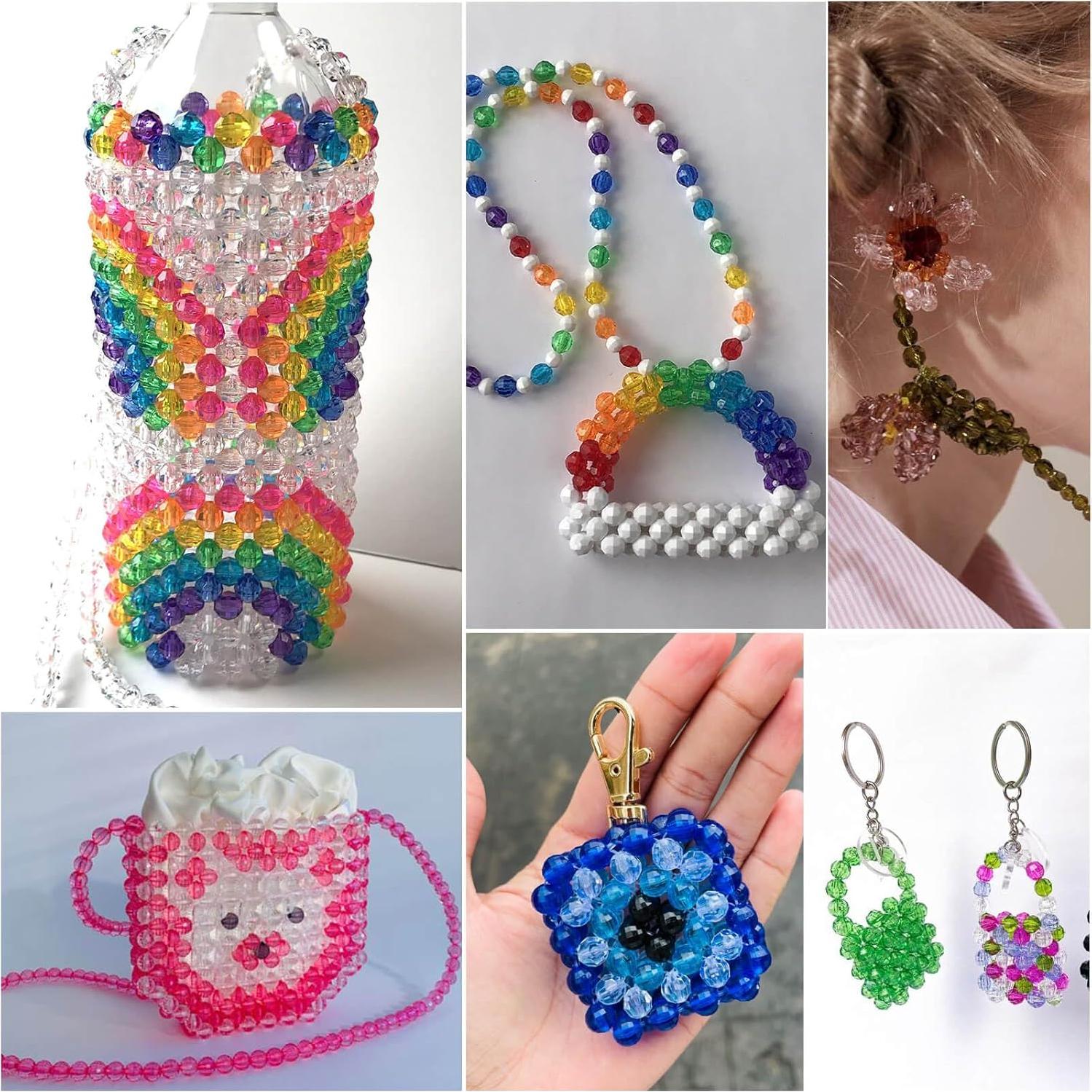 Perlas Acrílicas Facetadas PAXCOO 1820 Piezas 6 mm Multicolores