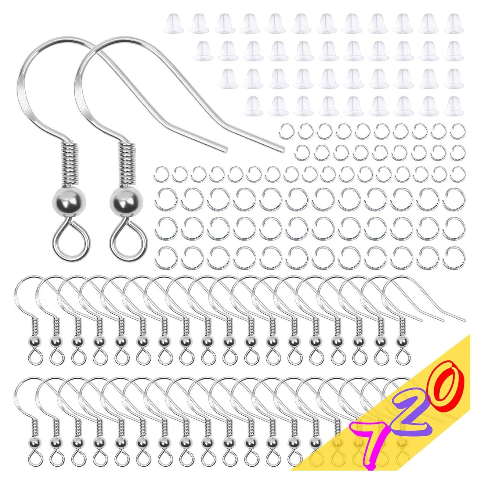 Kit de Ganchos para Pendientes Hipoalergénicos Anezus 720Pcs