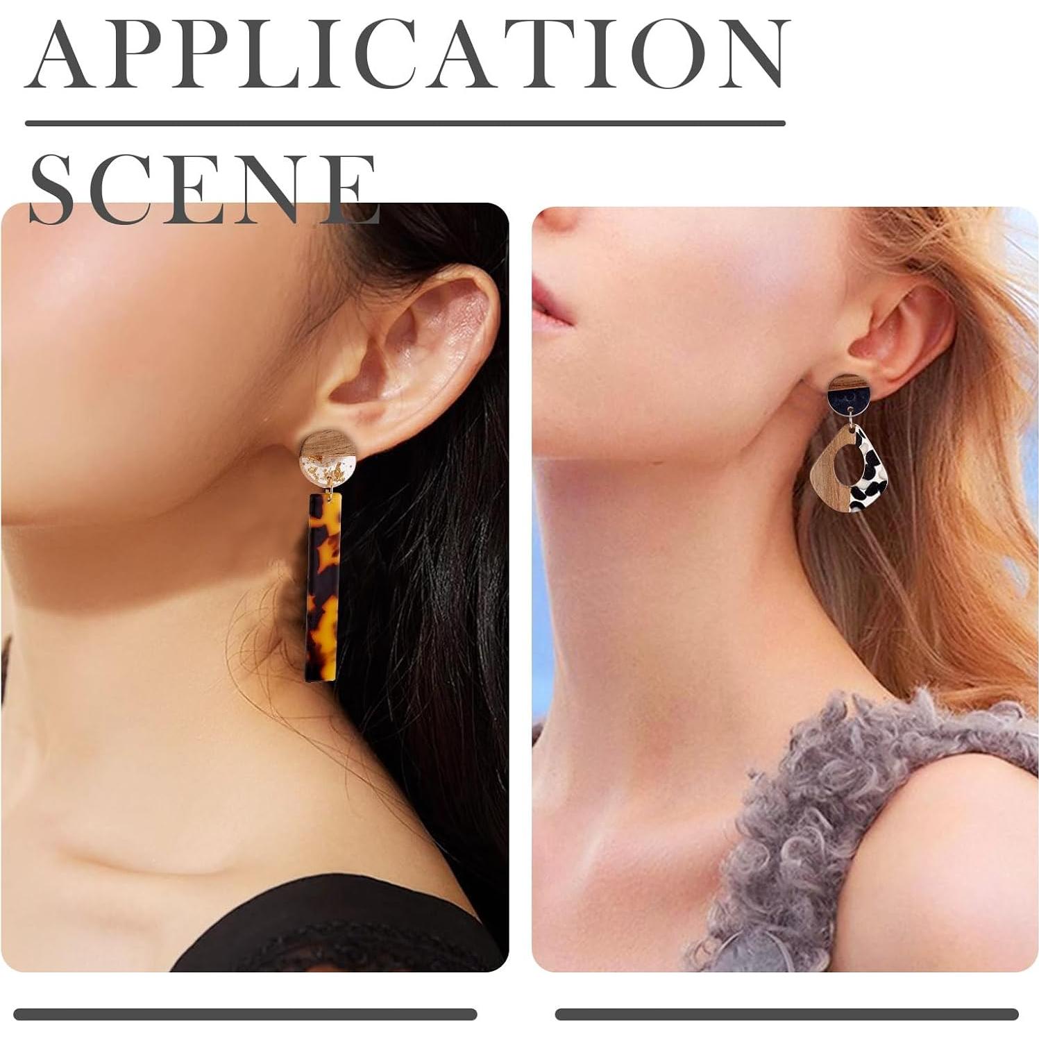 30 Piezas Studs de Madera de Nogal y Resina PH PandaHall 15mm