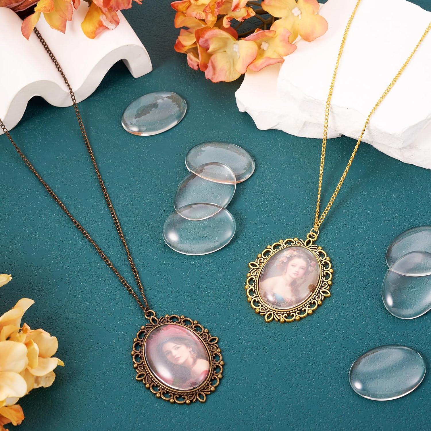 20 Cabochones de Vidrio Ovalados Beadthoven 40x30mm DIY Joyería