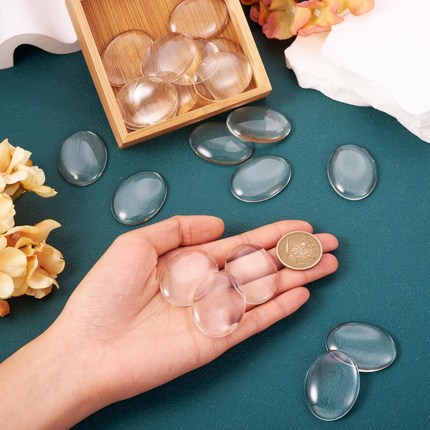 20 Cabochones de Vidrio Ovalados Beadthoven 40x30mm DIY Joyería