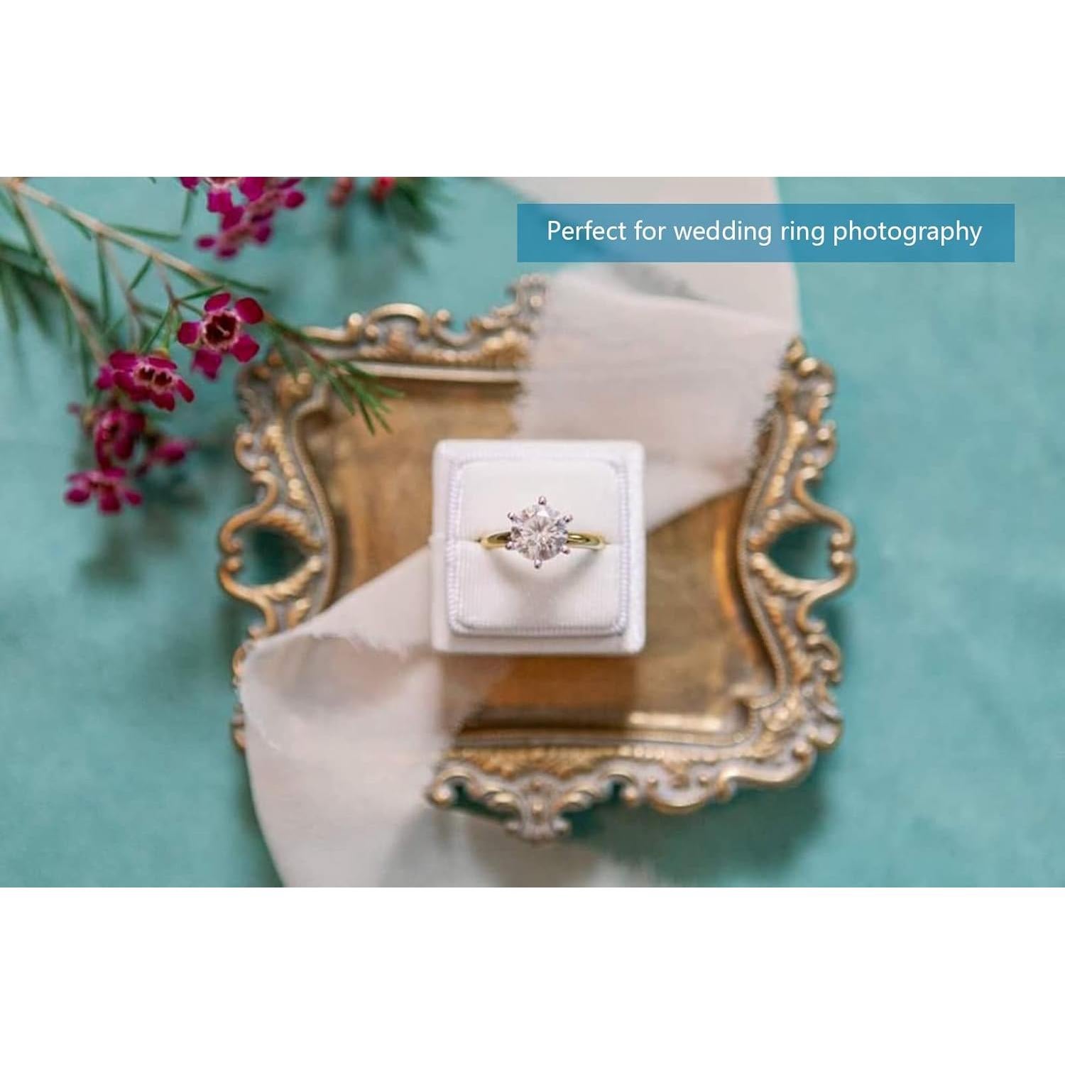 Bandeja de Anillos Dorada Vintage Tstarer 13.5x11.4cm